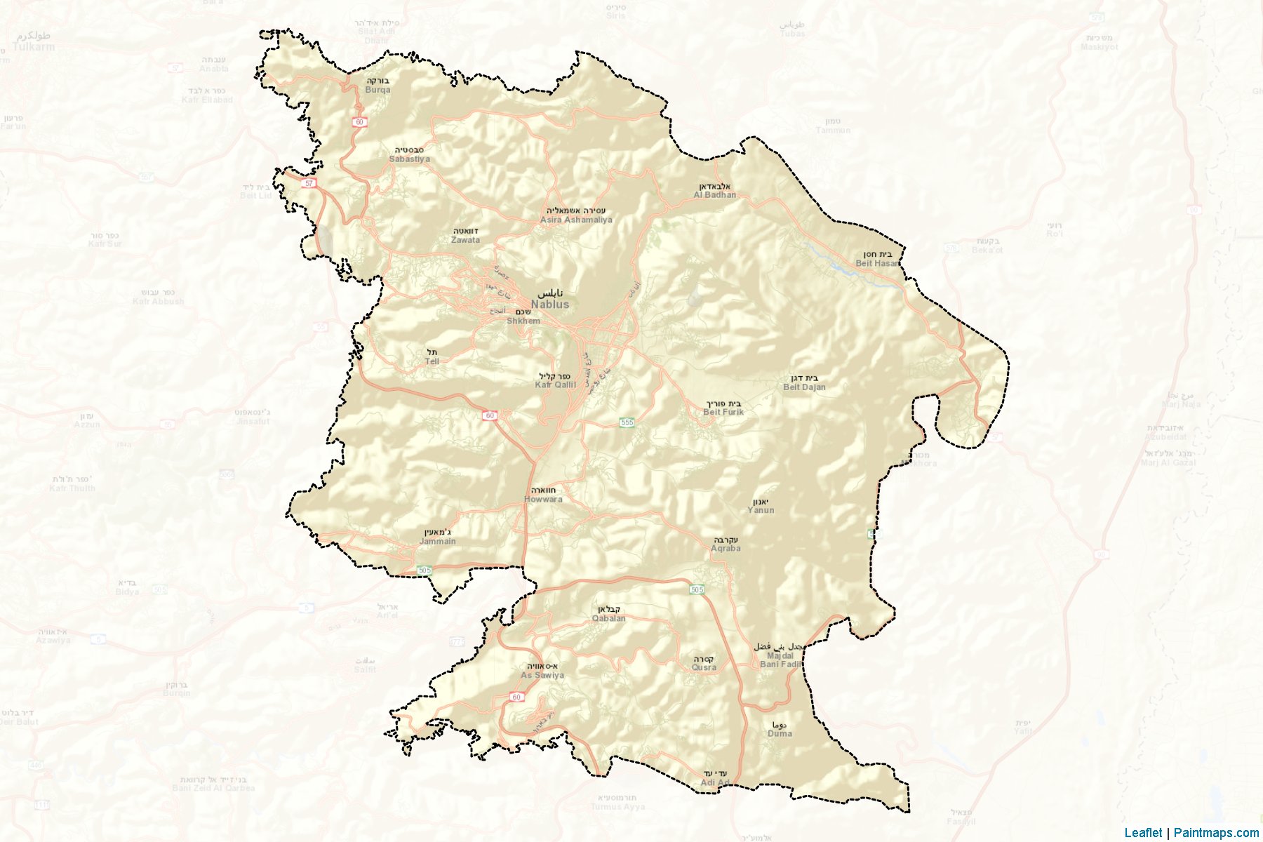 Nablus (West Bank) Map Cropping Samples-2