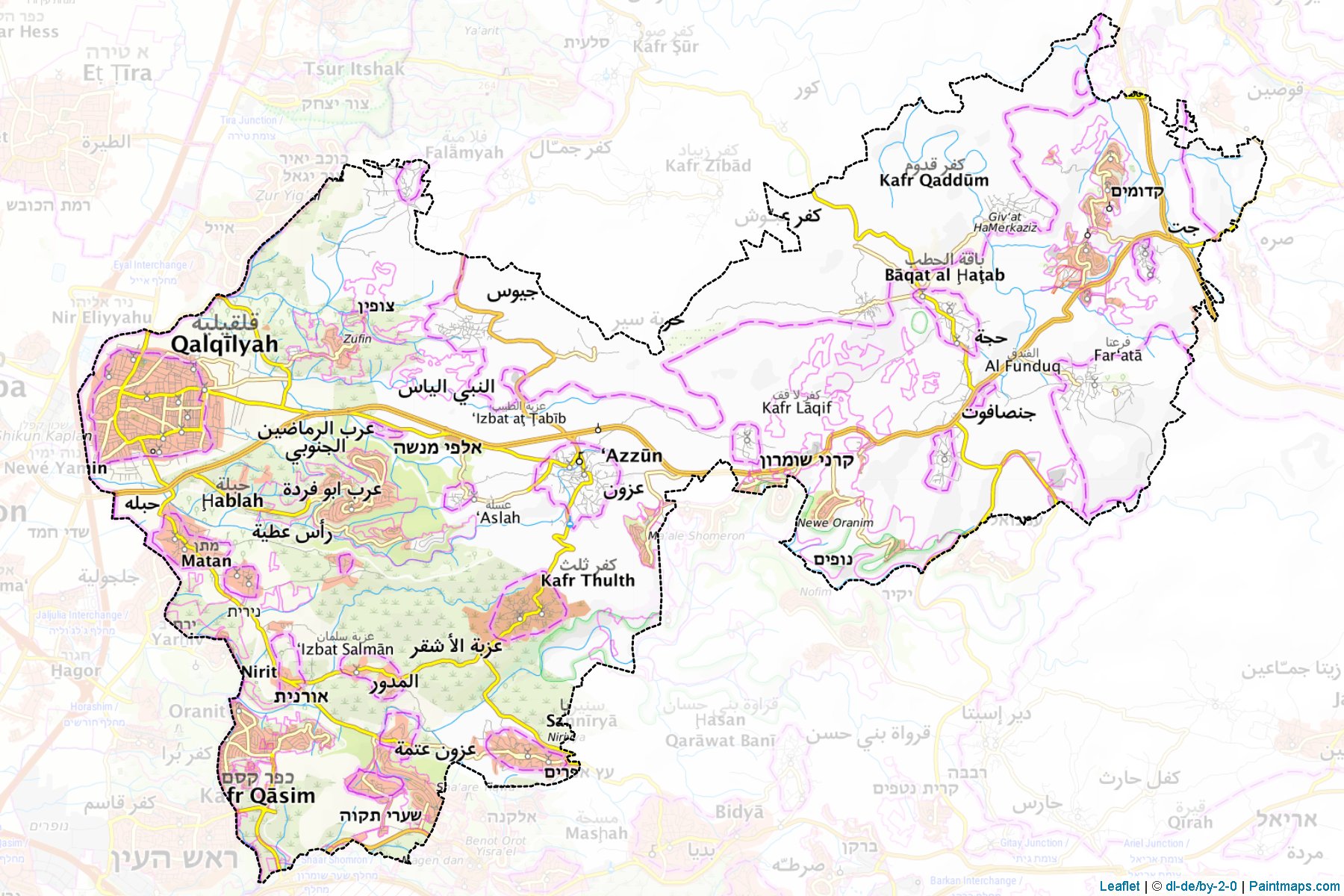 Qalqilya (West Bank) Map Cropping Samples-1