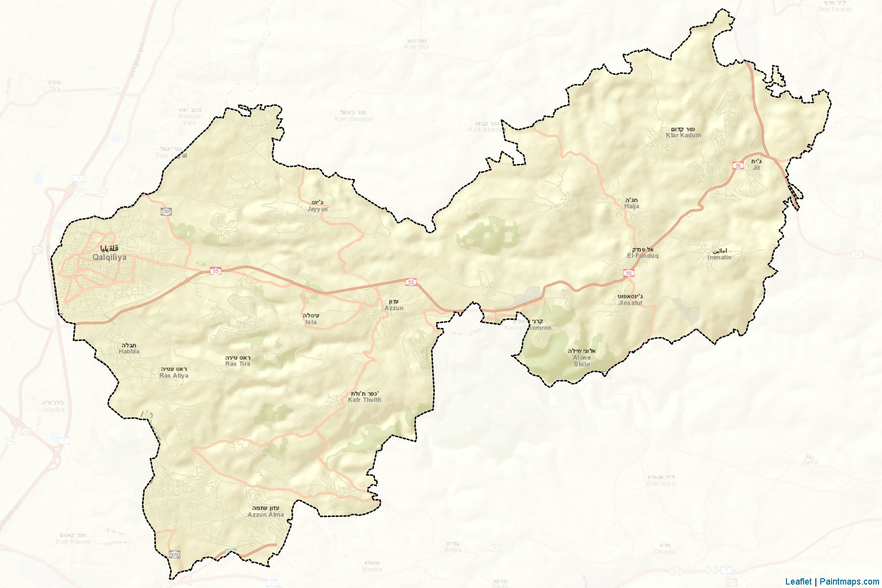 Qalqilya (West Bank) Map Cropping Samples-2