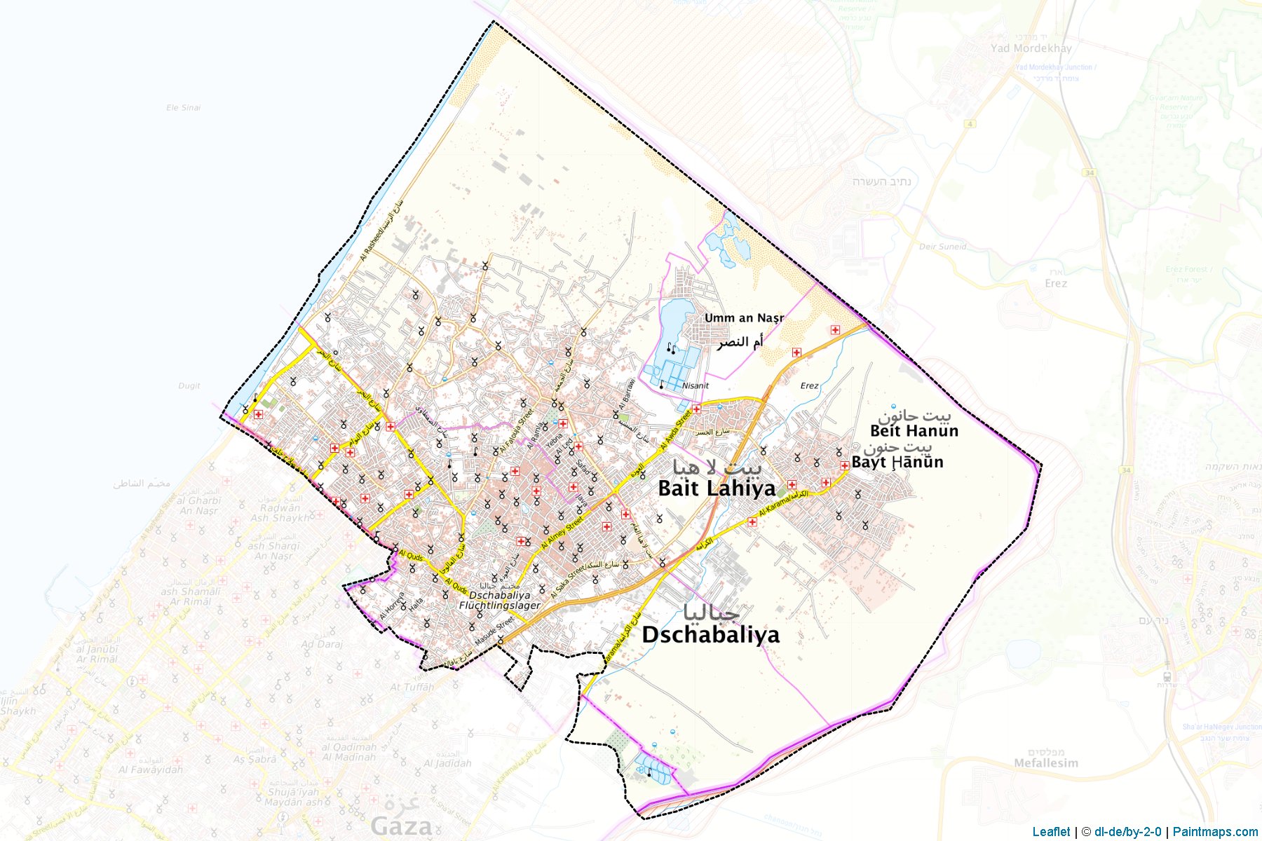 Muestras de recorte de mapas North Gaza (Gaza Strip)-1