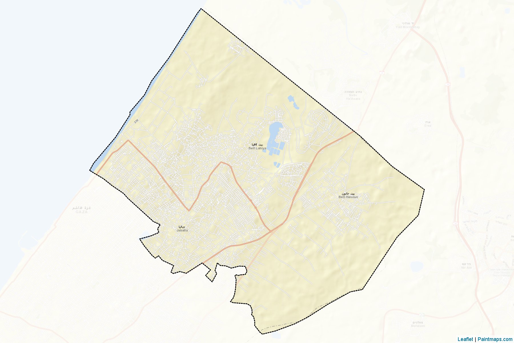 Muestras de recorte de mapas North Gaza (Gaza Strip)-2