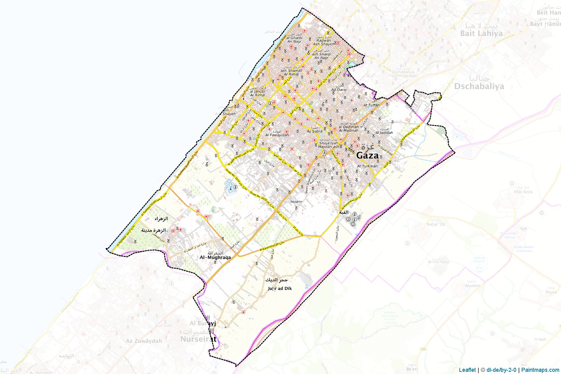 Gaza (Gaza Strip) Map Cropping Samples-1