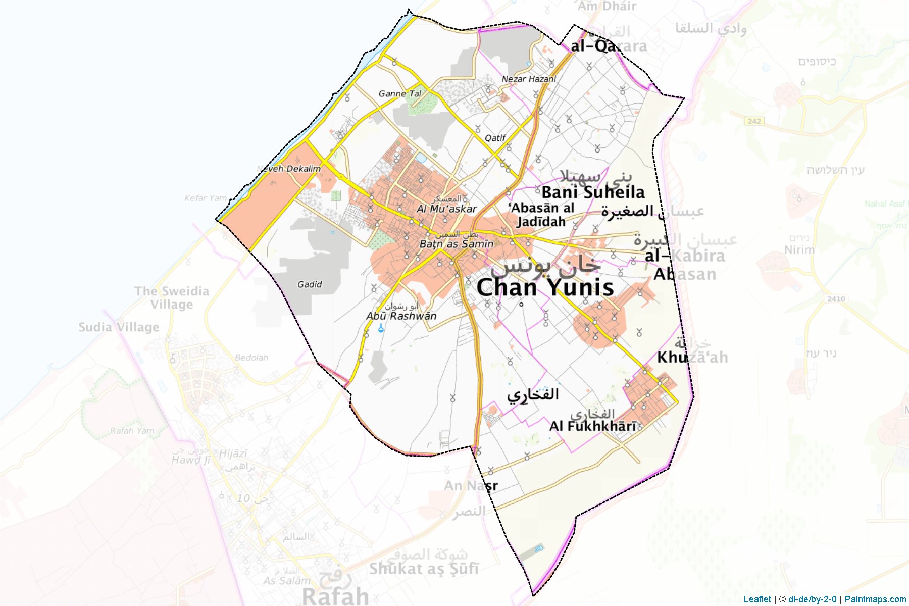 Khan Yunis (Gaza Strip) Map Cropping Samples-1