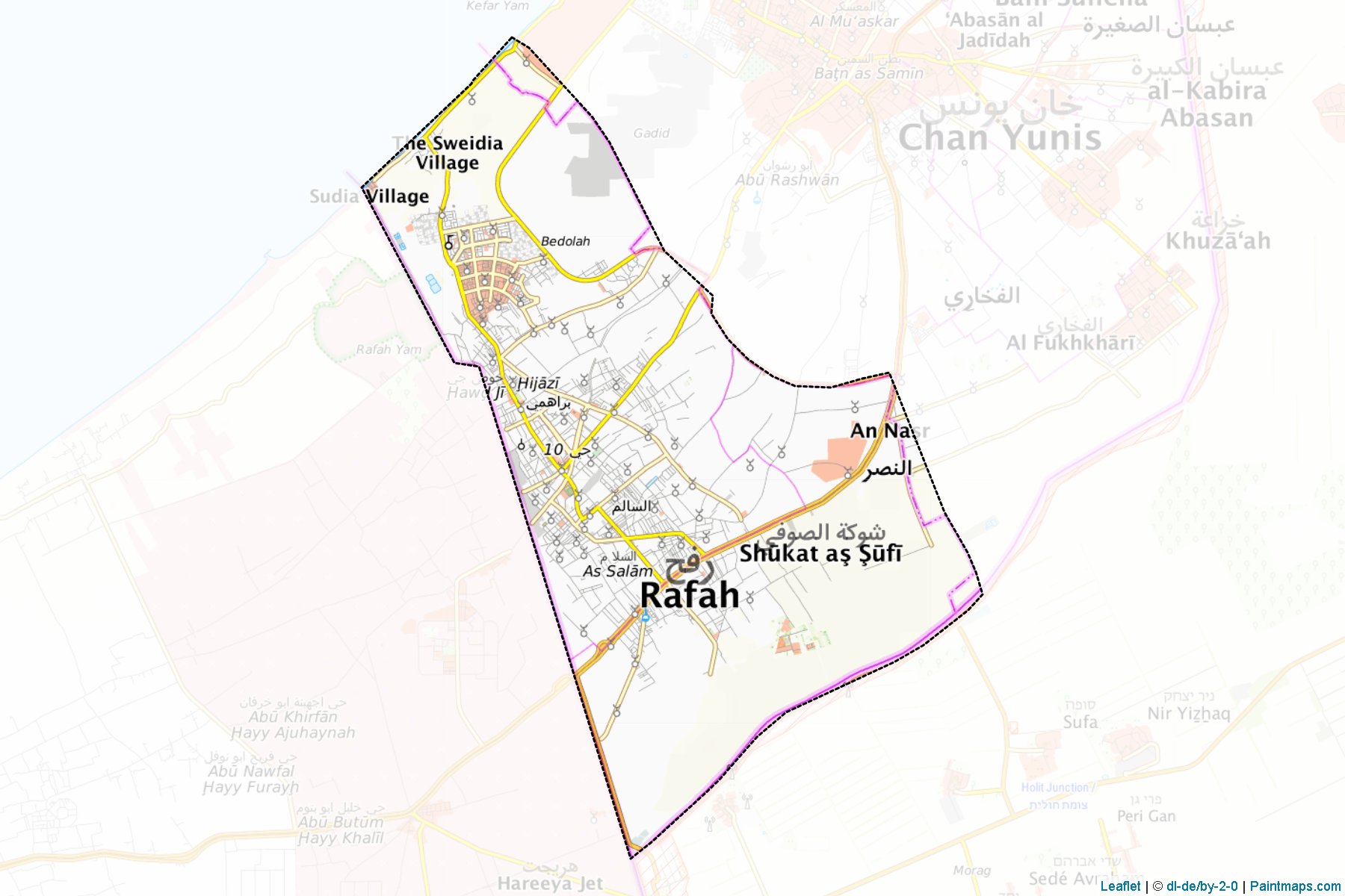 Rafah (Gaza Strip) Map Cropping Samples-1