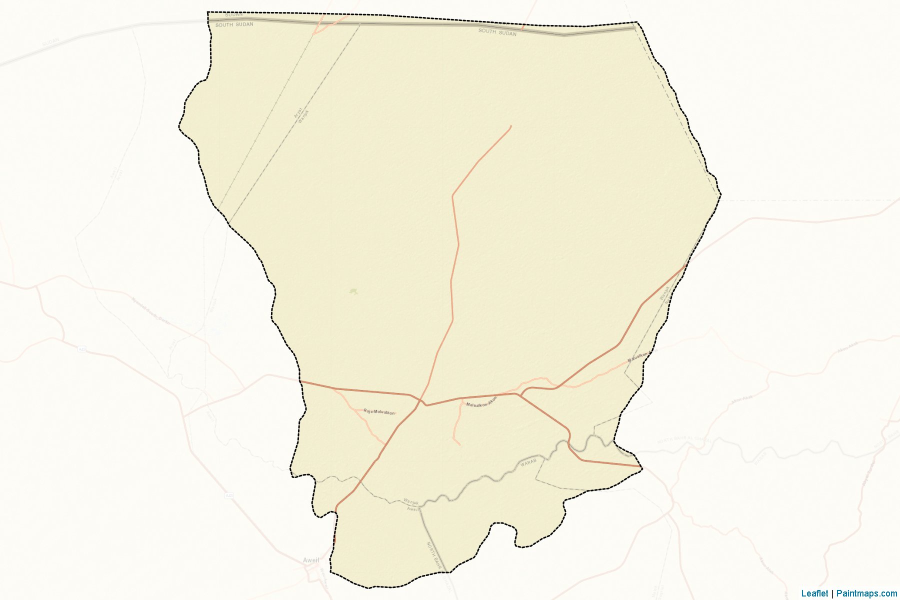 Muestras de recorte de mapas Aweil East (North Bahr-al-Ghazal)-2