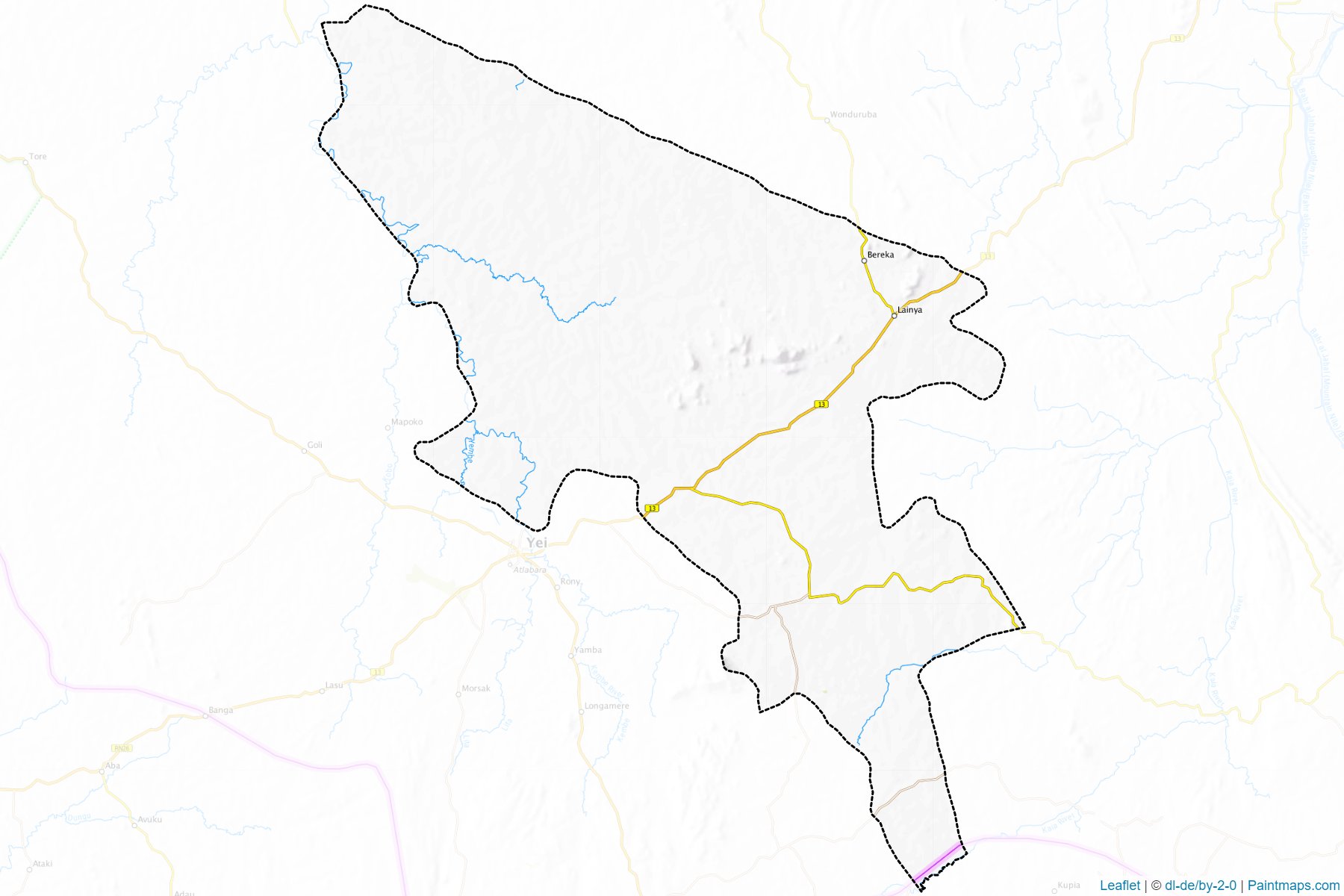 Muestras de recorte de mapas Lainya (Central Equatoria)-1