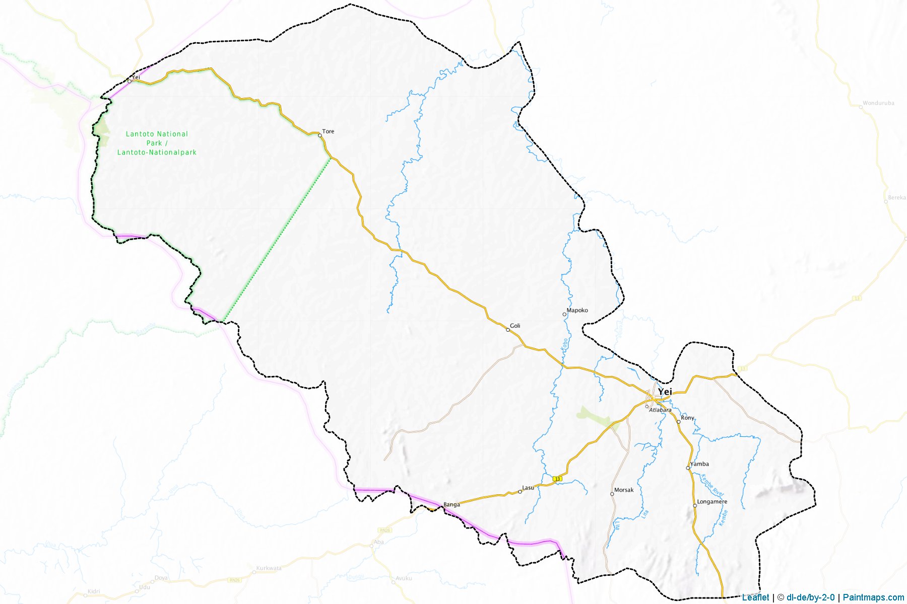 Yei (Orta Equatoria) Haritası Örnekleri-1