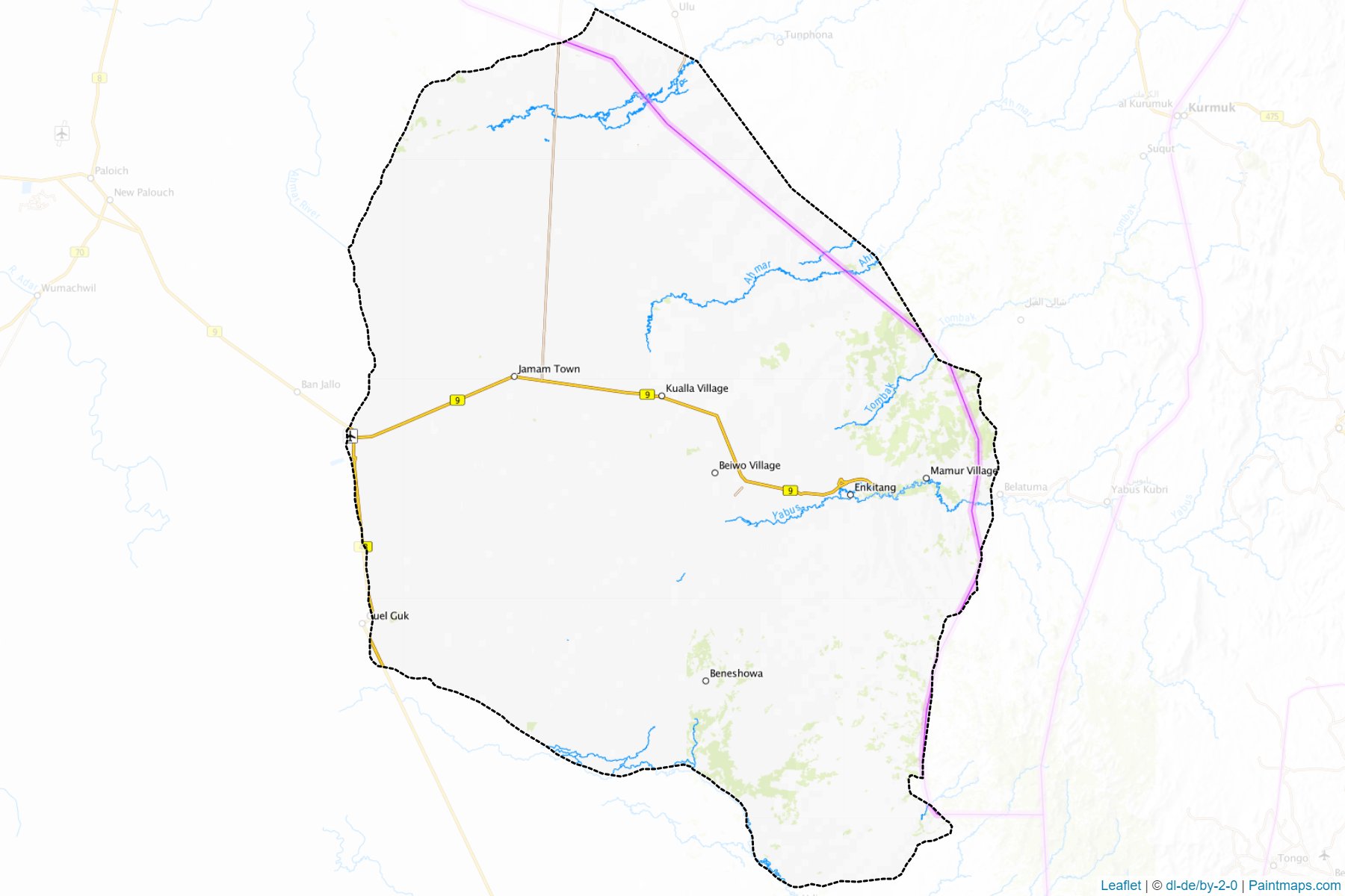 Muestras de recorte de mapas Maban (Upper Nile)-1