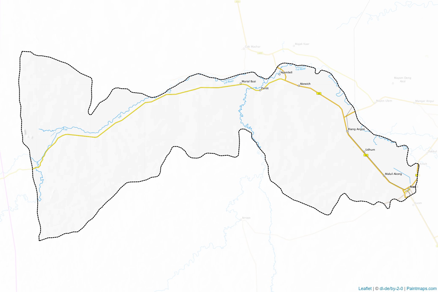 Aweil West (Northern Bahr al Ghazal) Map Cropping Samples-1