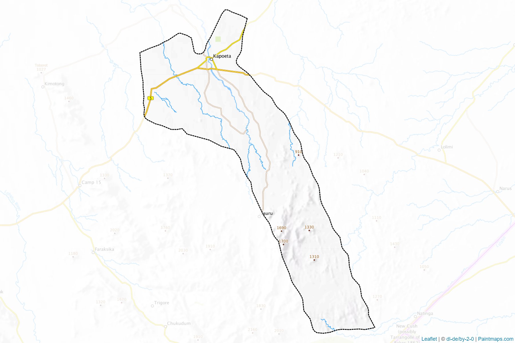 Muestras de recorte de mapas Kapoeta South (East Equatoria)-1