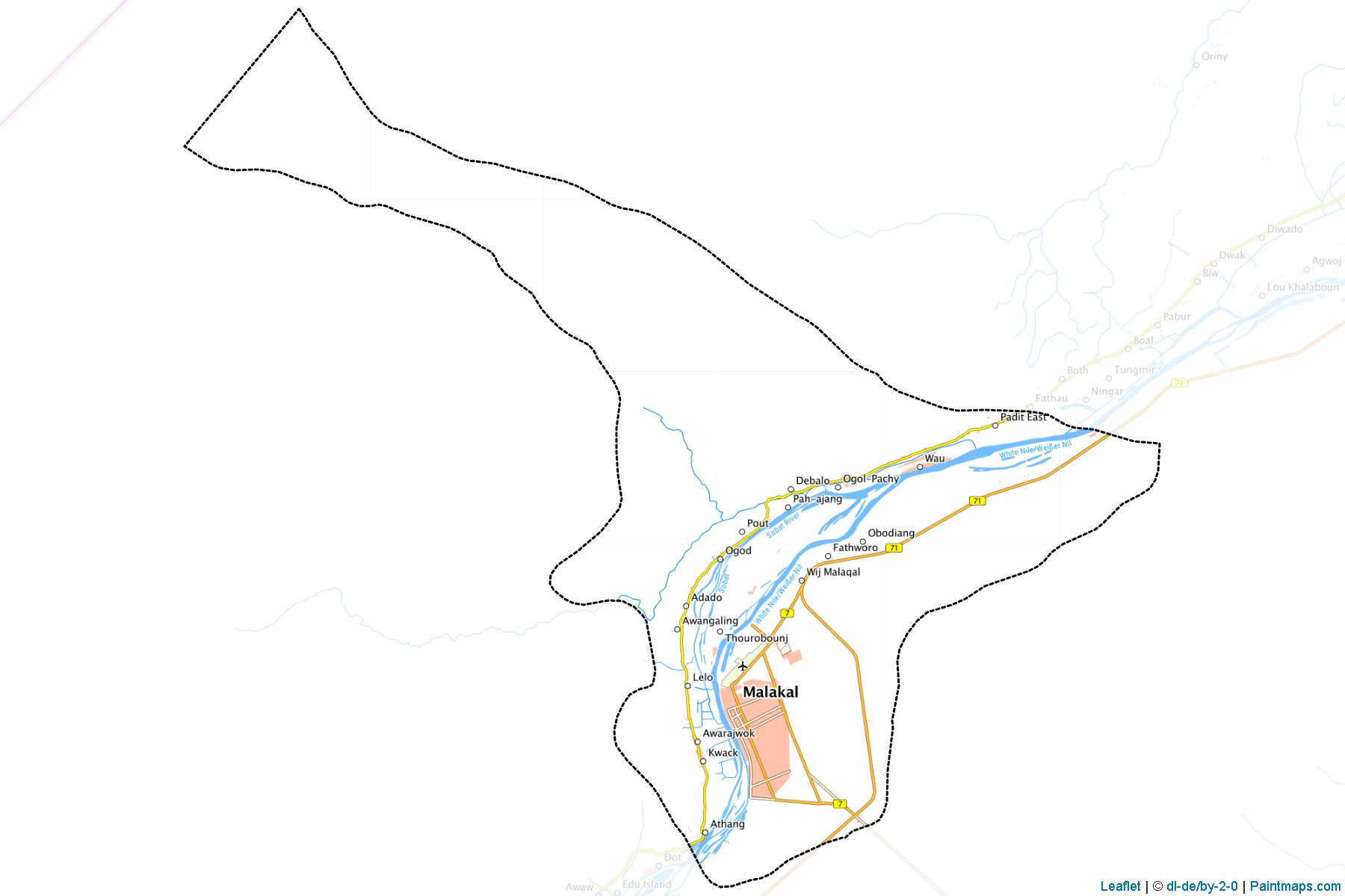 Malakal (Yukarı Nil Eyaleti) Haritası Örnekleri-1