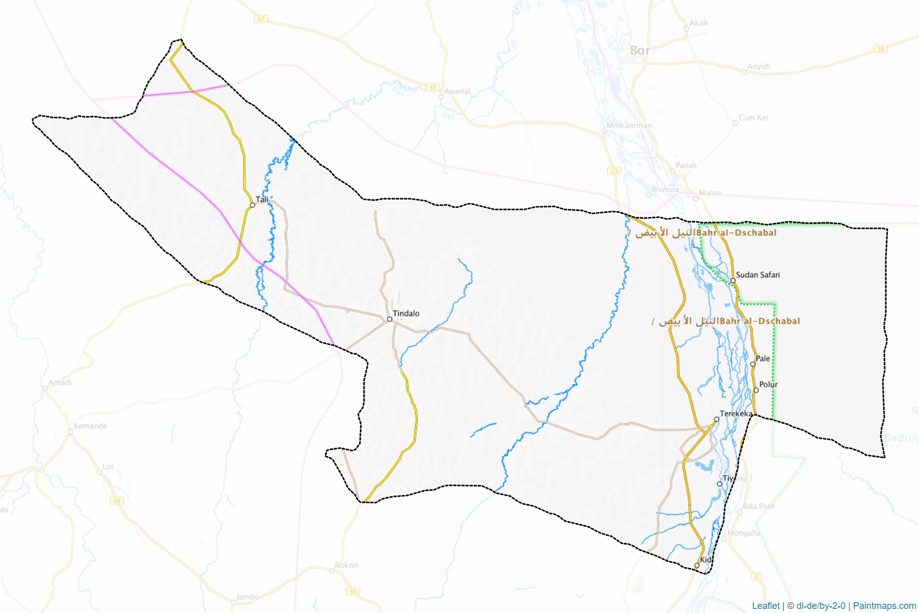 Muestras de recorte de mapas Terekeka (Central Equatoria)-1