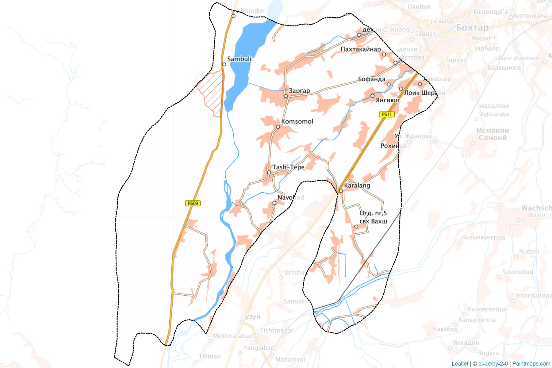 Muestras de recorte de mapas Qurghonteppa (Khatlon)-1