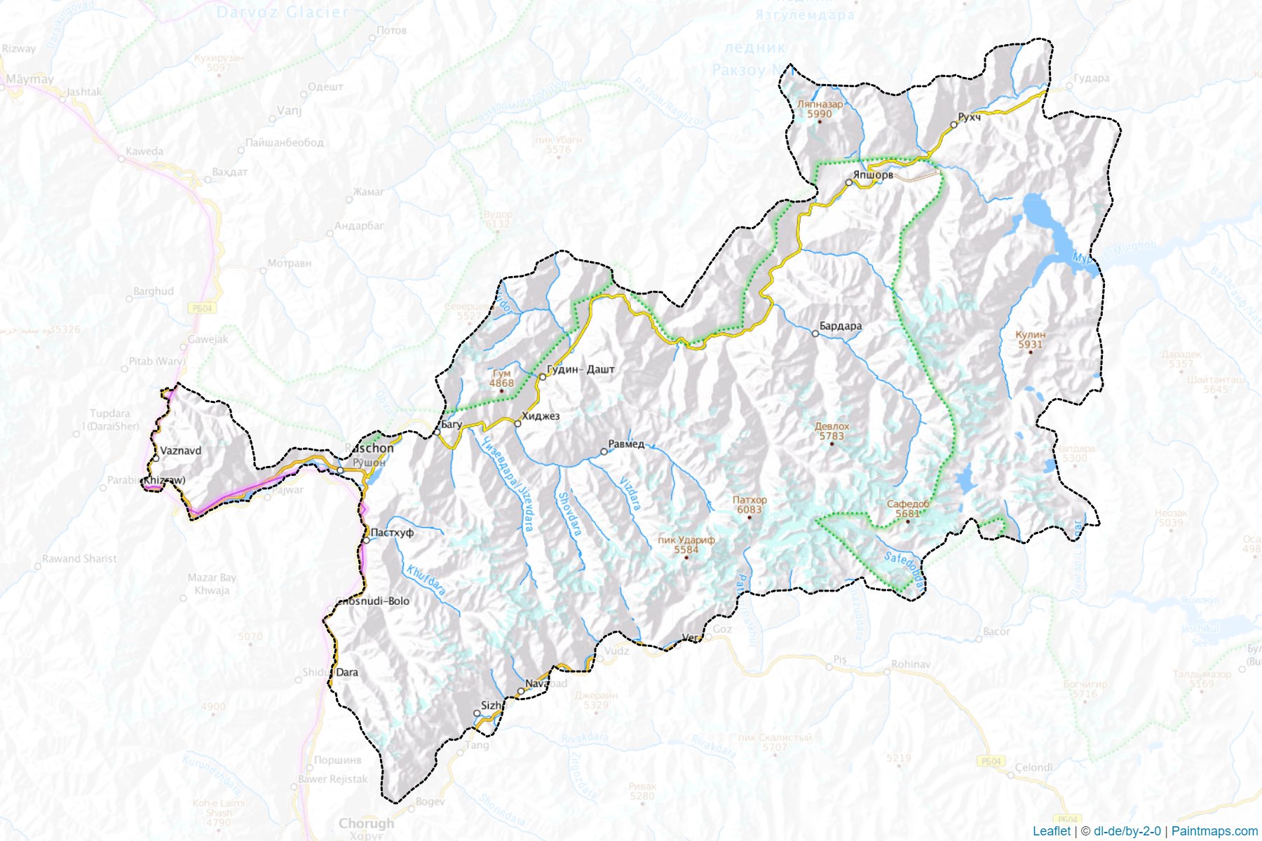 Rushon (Kuhistoni Badakhshon) Map Cropping Samples-1