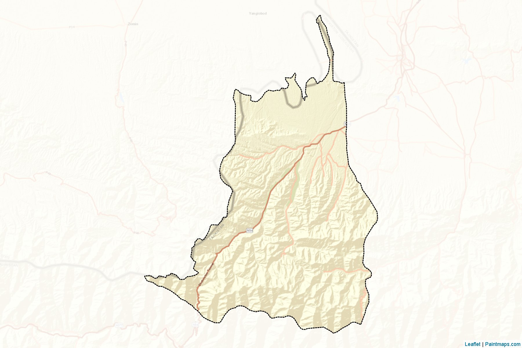 Muestras de recorte de mapas Shahriston (Leninabad)-2