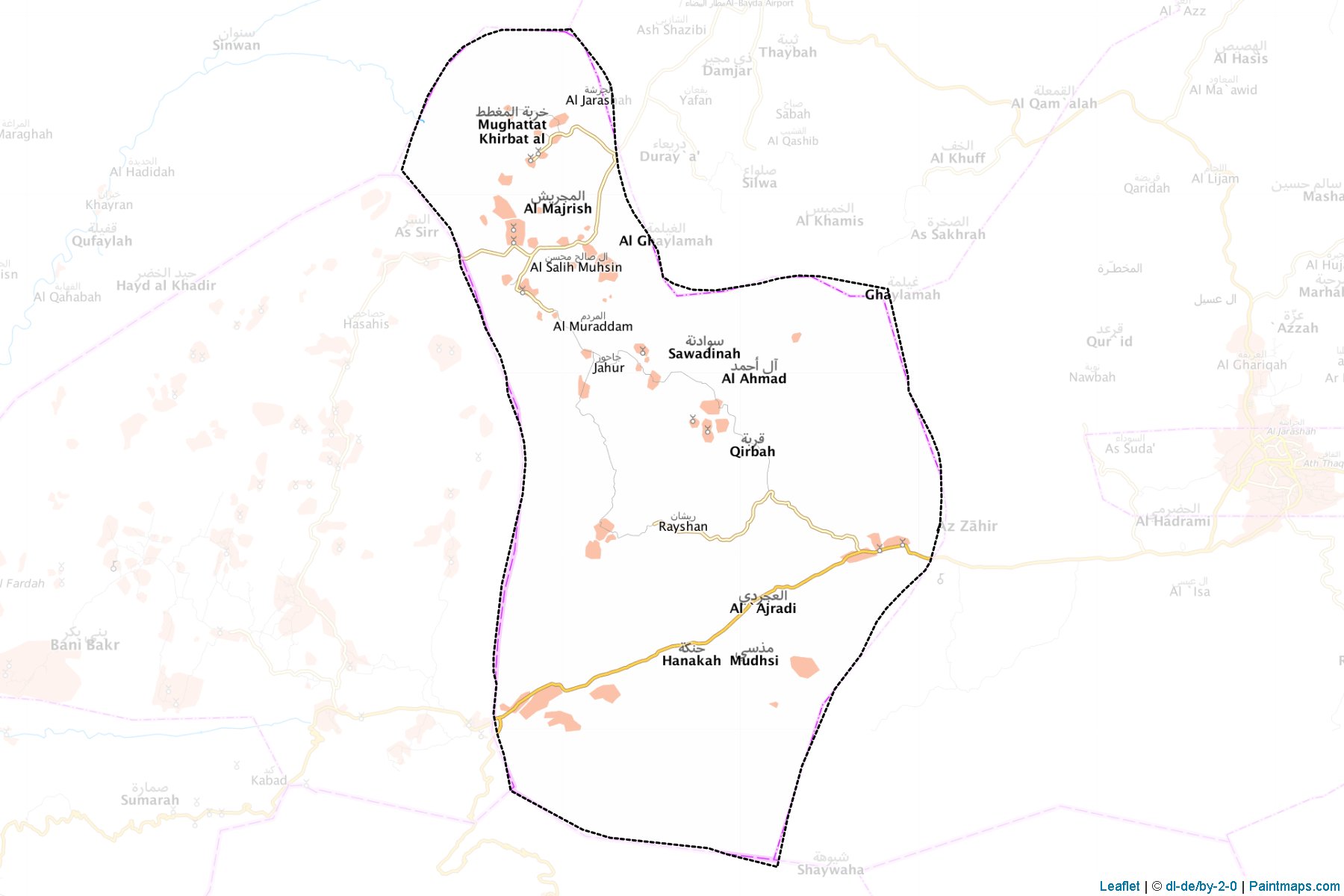 Muestras de recorte de mapas Az Zahir (Al Bayda')-1