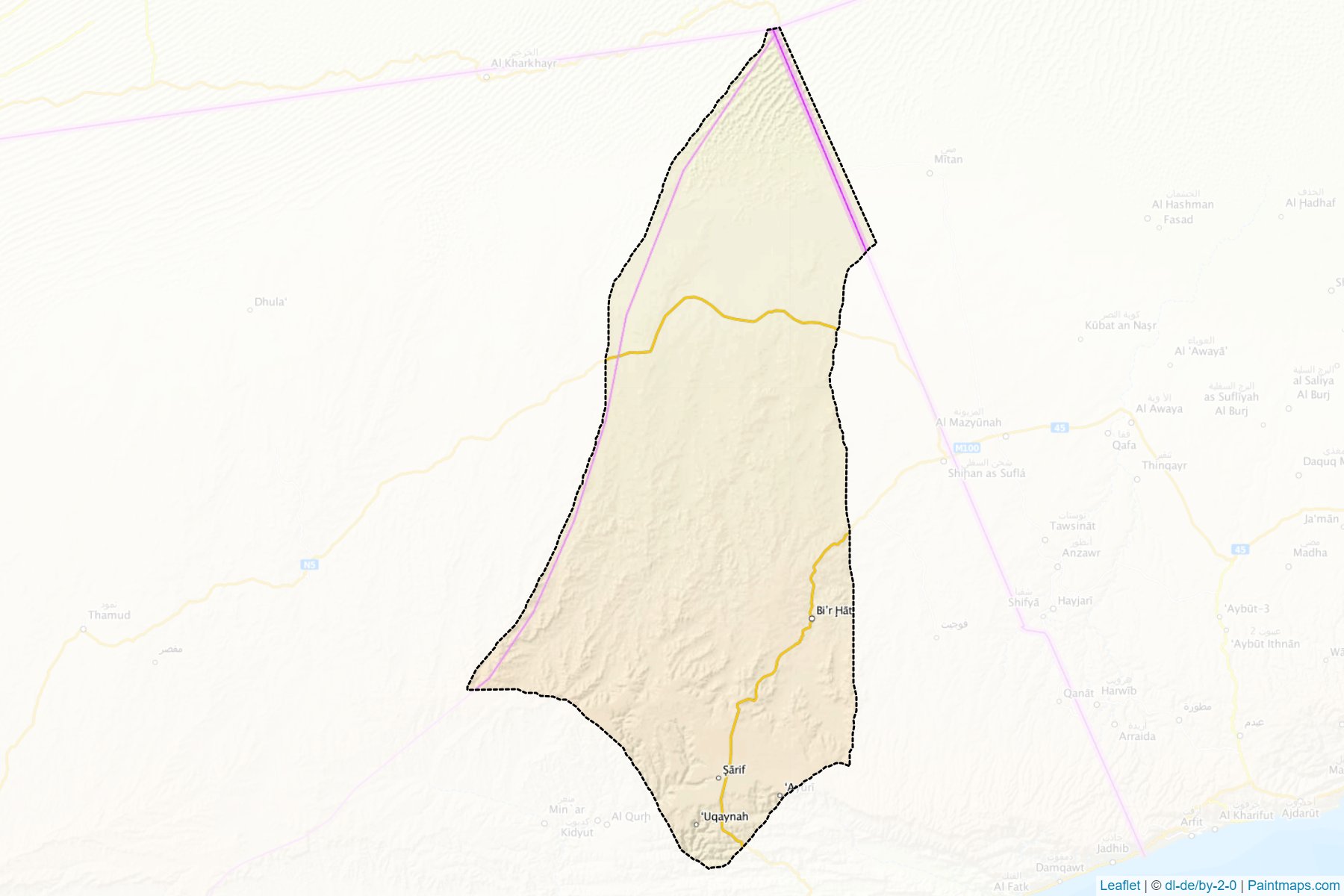 Muestras de recorte de mapas Hat (Al Mahrah)-1