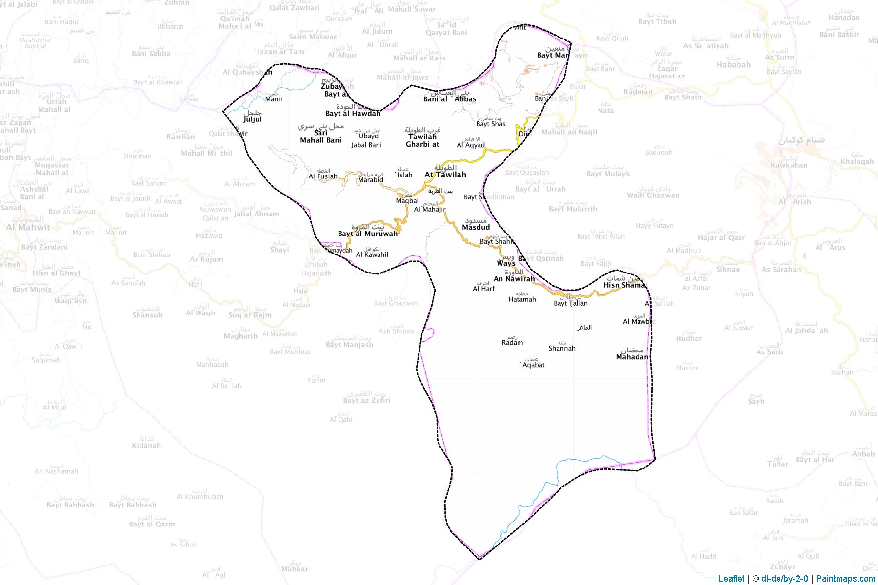 Muestras de recorte de mapas At Tawilah (Al Mahwit)-1