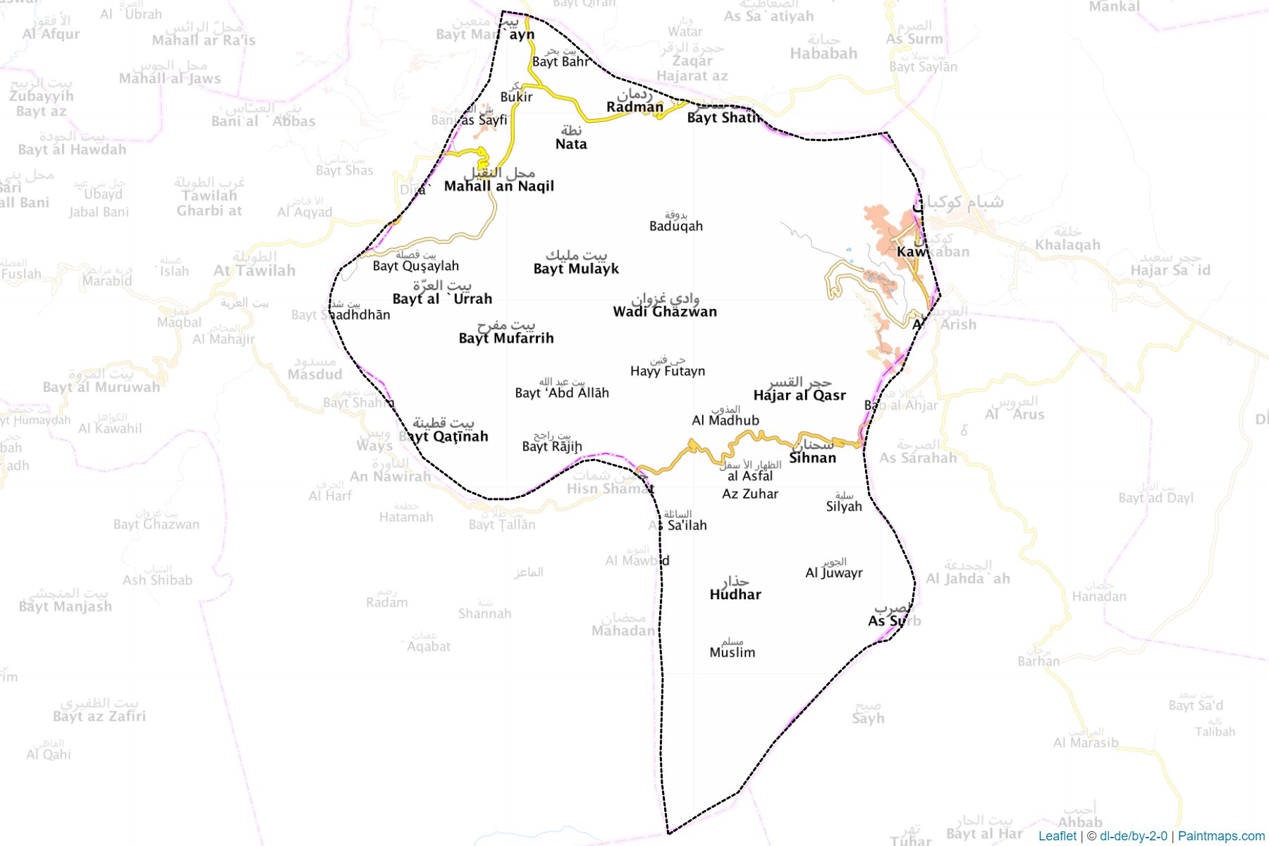 Shibam Kawkaban (El Mahvit ili) Haritası Örnekleri-1