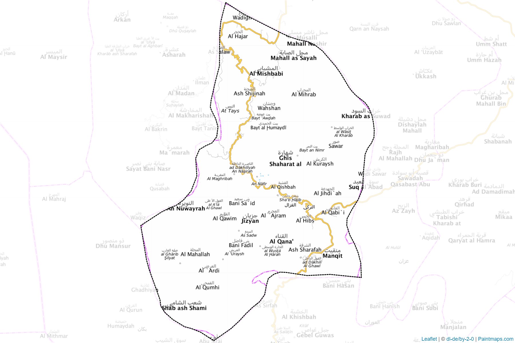 Muestras de recorte de mapas Shaharah (Amran)-1