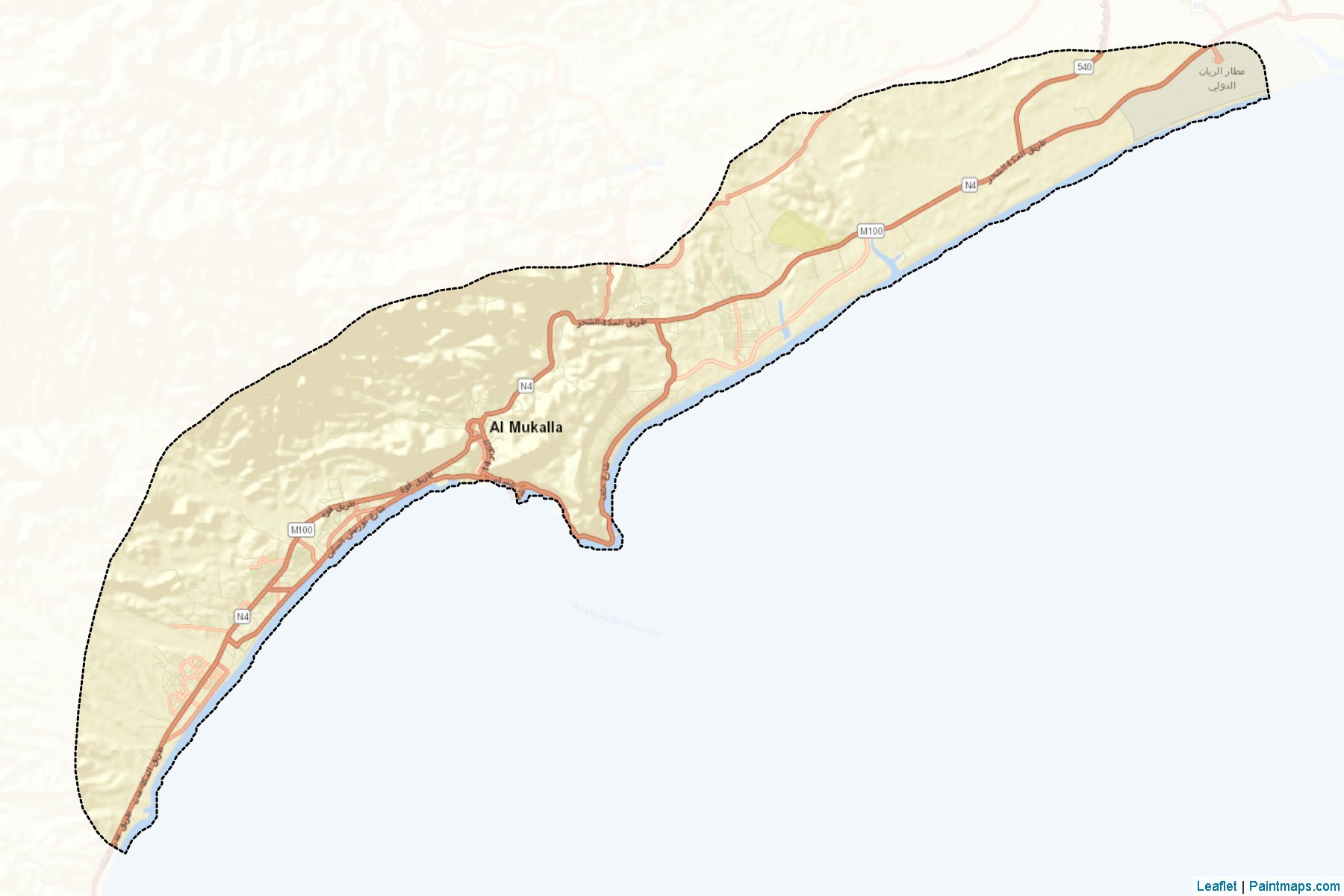 Muestras de recorte de mapas Al Mukalla City (Hadramawt)-2