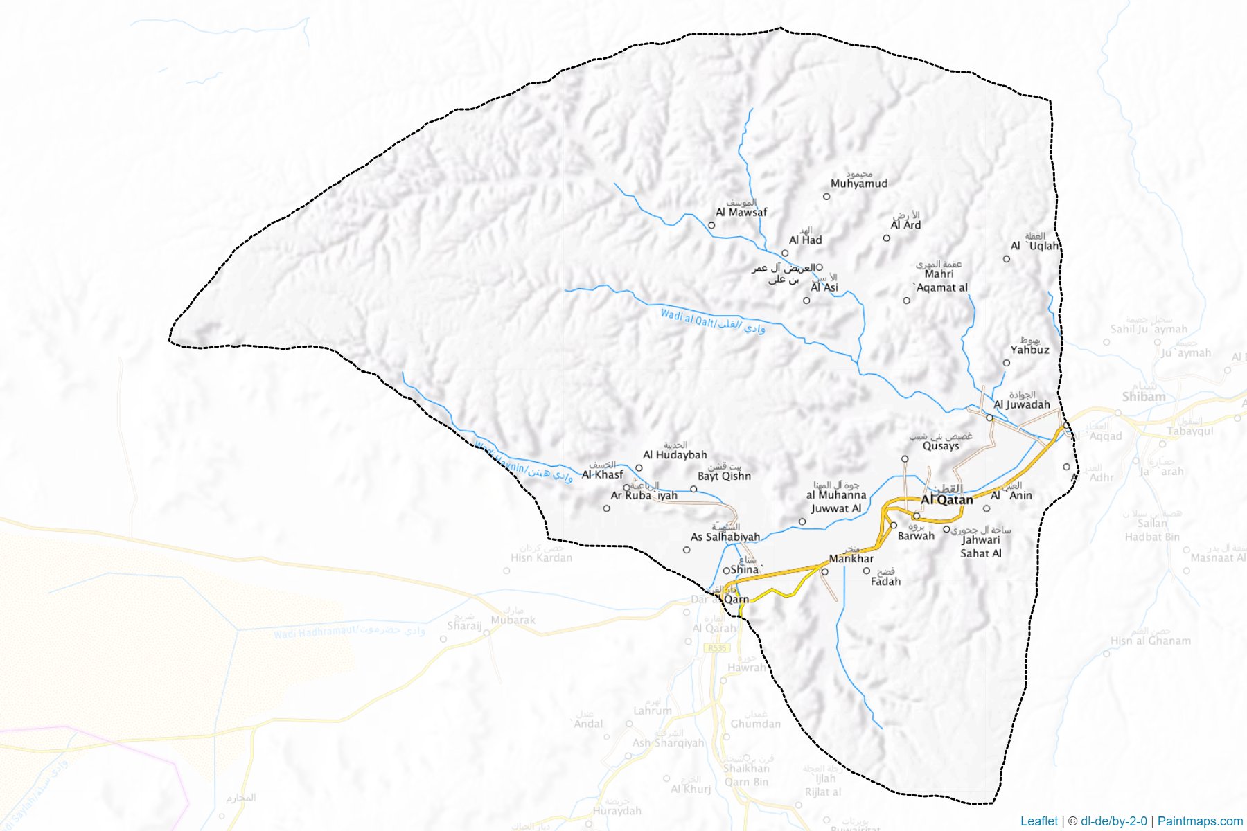 Al Qatn (Hadramut ili) Haritası Örnekleri-1