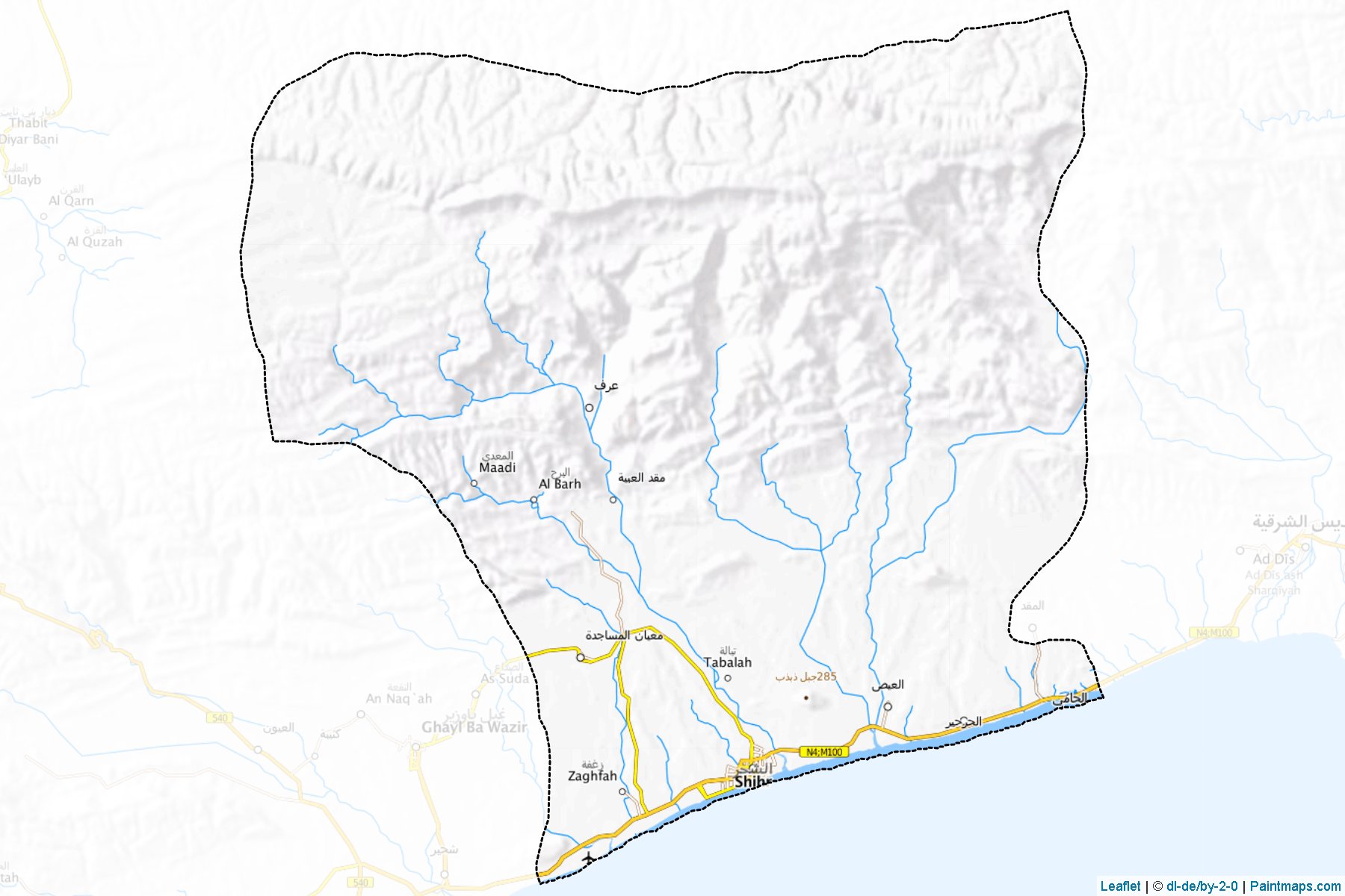 Muestras de recorte de mapas Ash Shihr (Hadramawt)-1