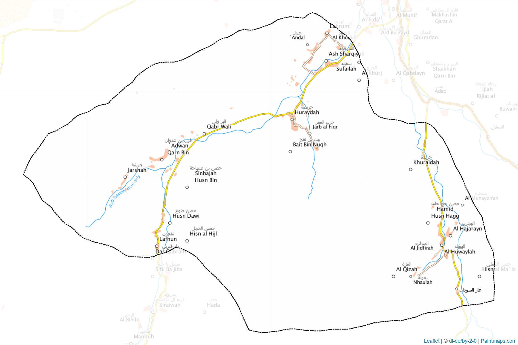 Huraidhah (Hadramut ili) Haritası Örnekleri-1