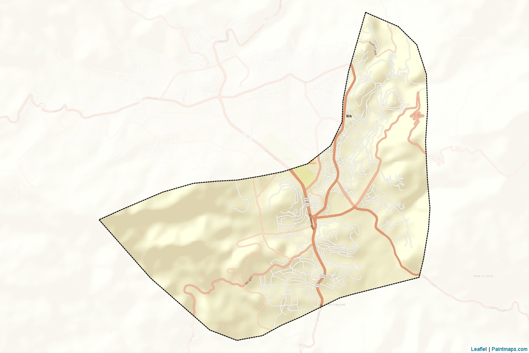 Muestras de recorte de mapas Al Mashannah (Ibb)-2