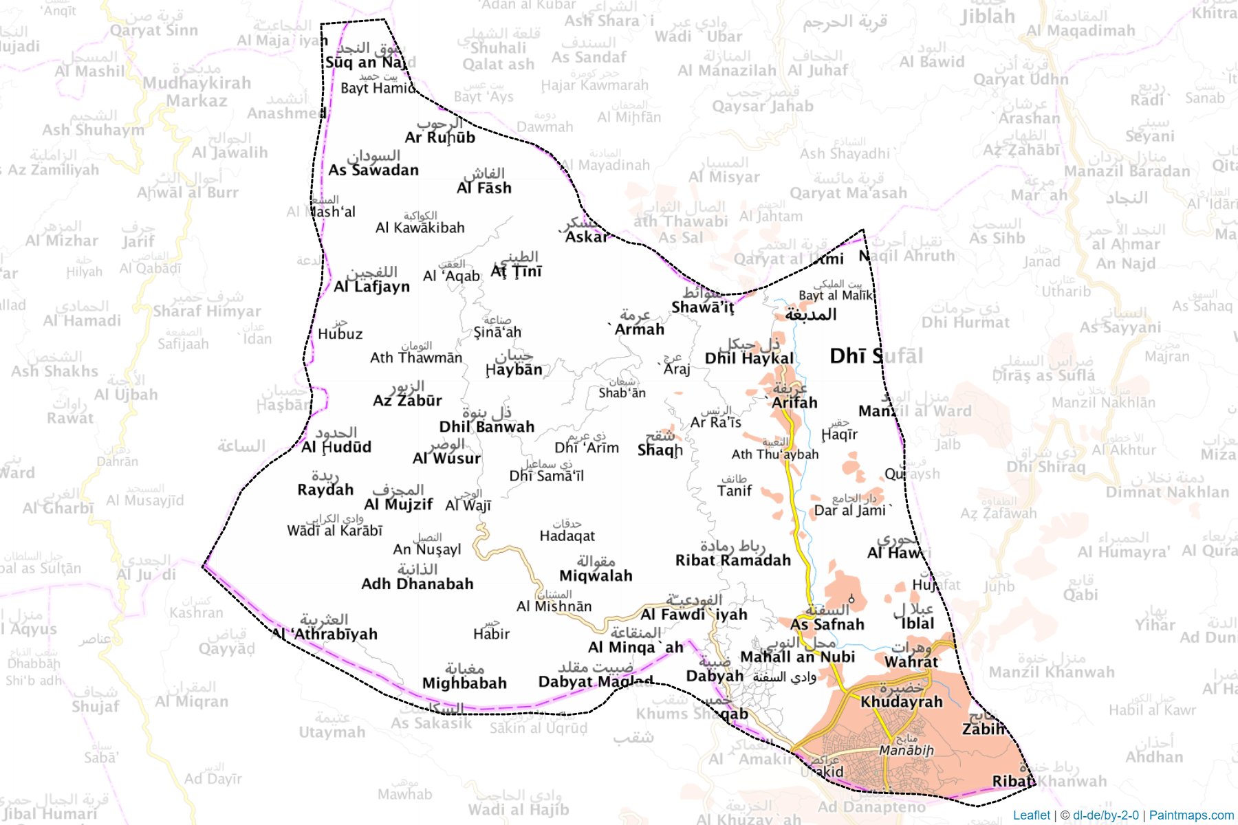 Muestras de recorte de mapas Dhi As Sufal (Ibb)-1