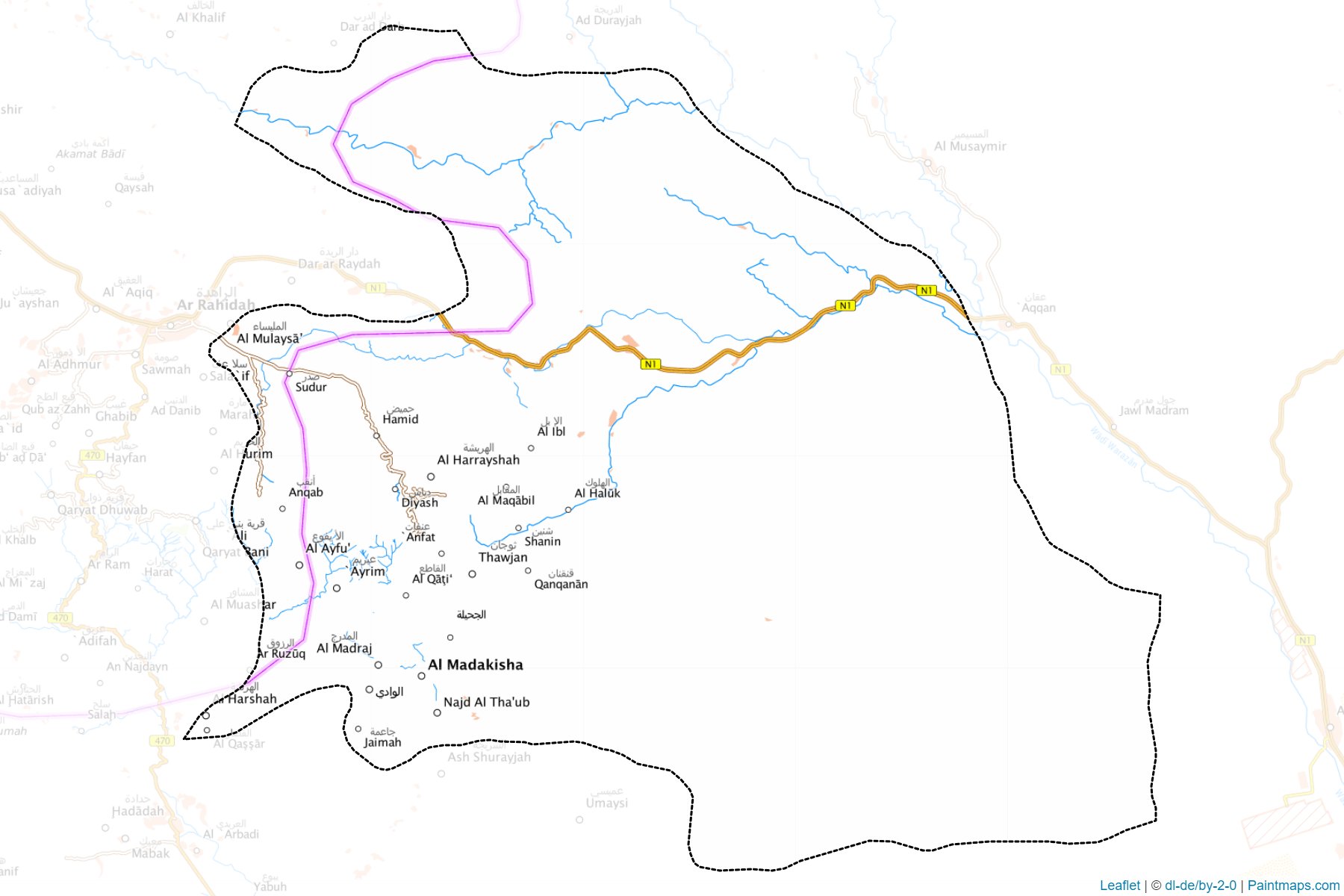 Muestras de recorte de mapas Al Qabbaytah (Lahij)-1