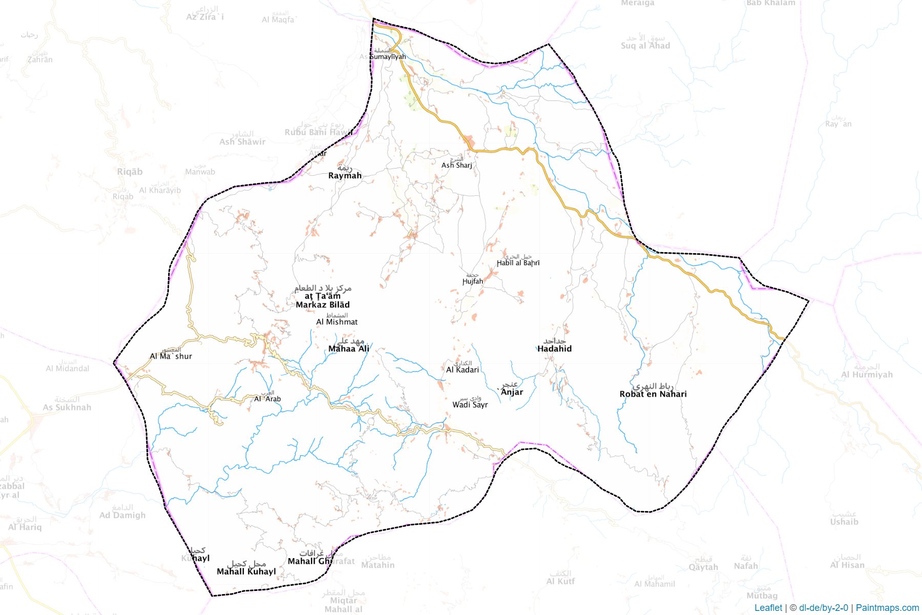 Muestras de recorte de mapas Bilad At Ta'am (Raymah)-1