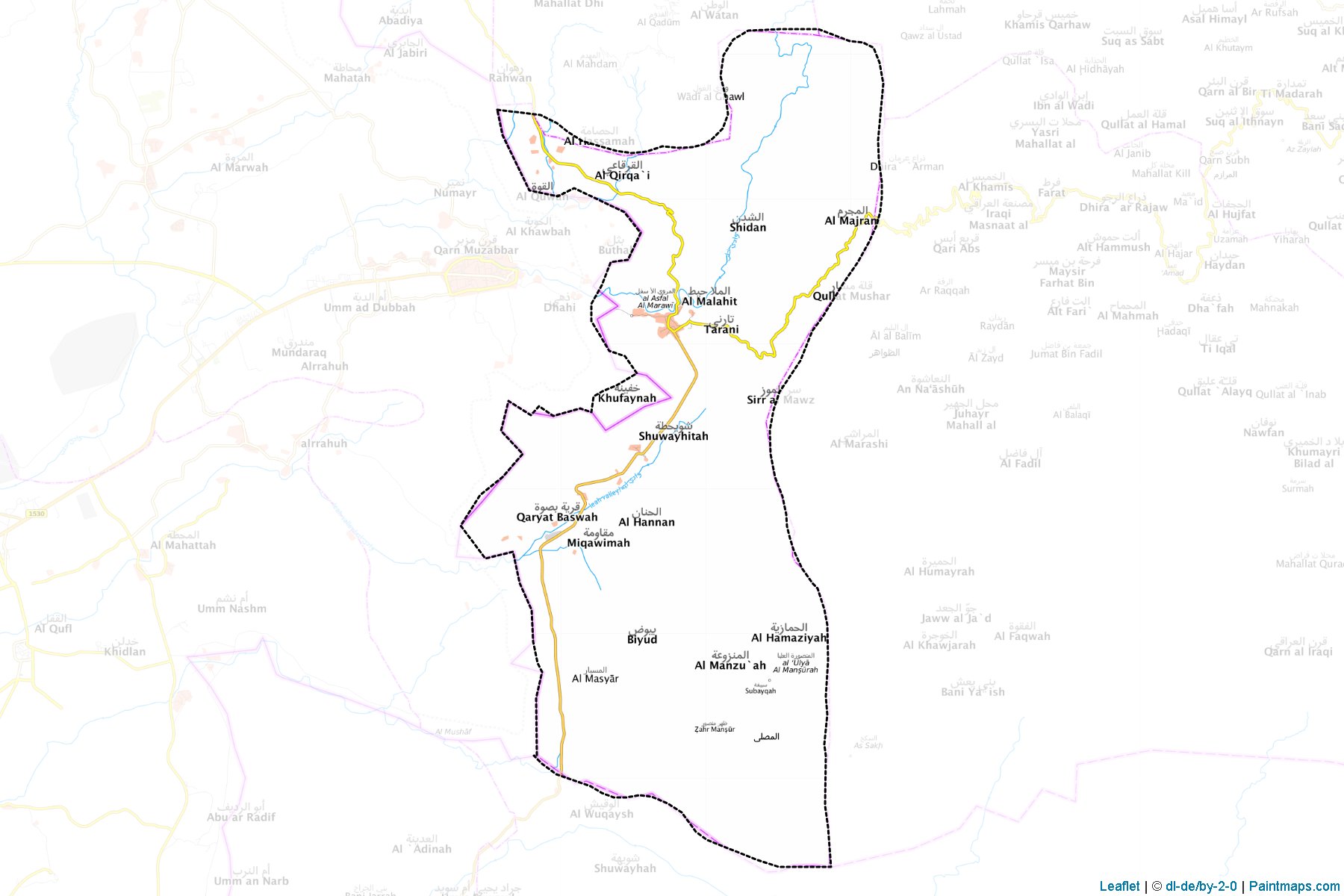 Muestras de recorte de mapas Al Dhaher (Sa`dah)-1