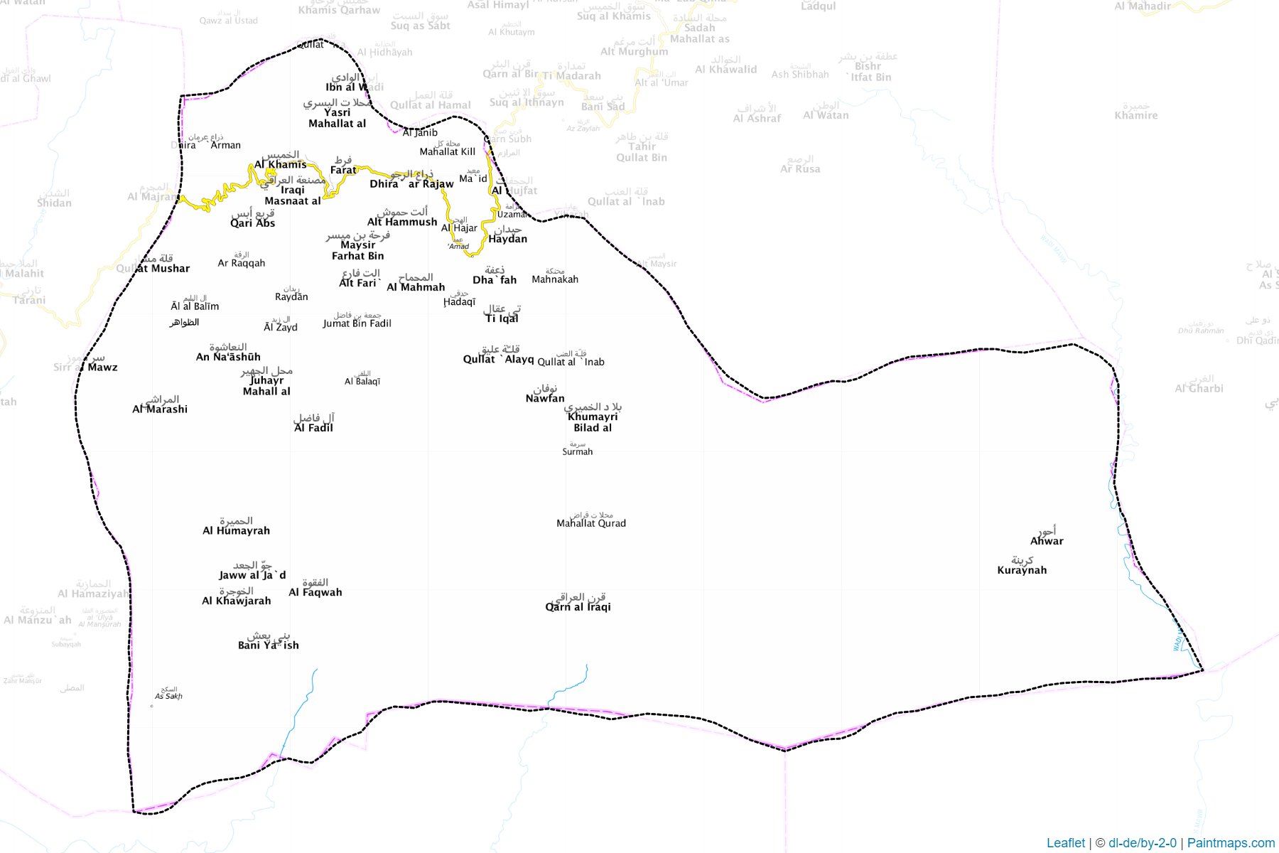 Muestras de recorte de mapas Haydan (Sa`dah)-1