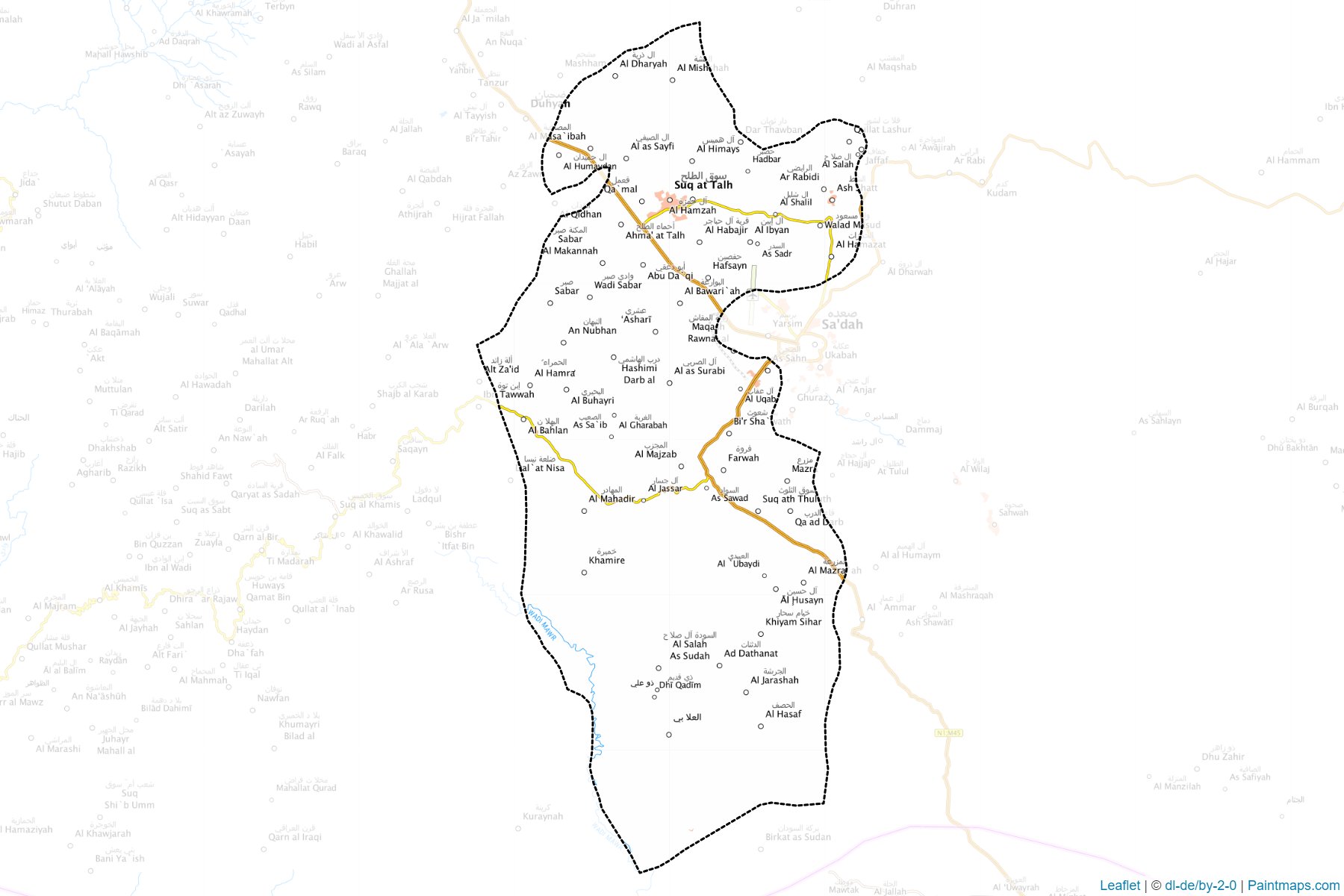 Sahar (Saada ili) Haritası Örnekleri-1