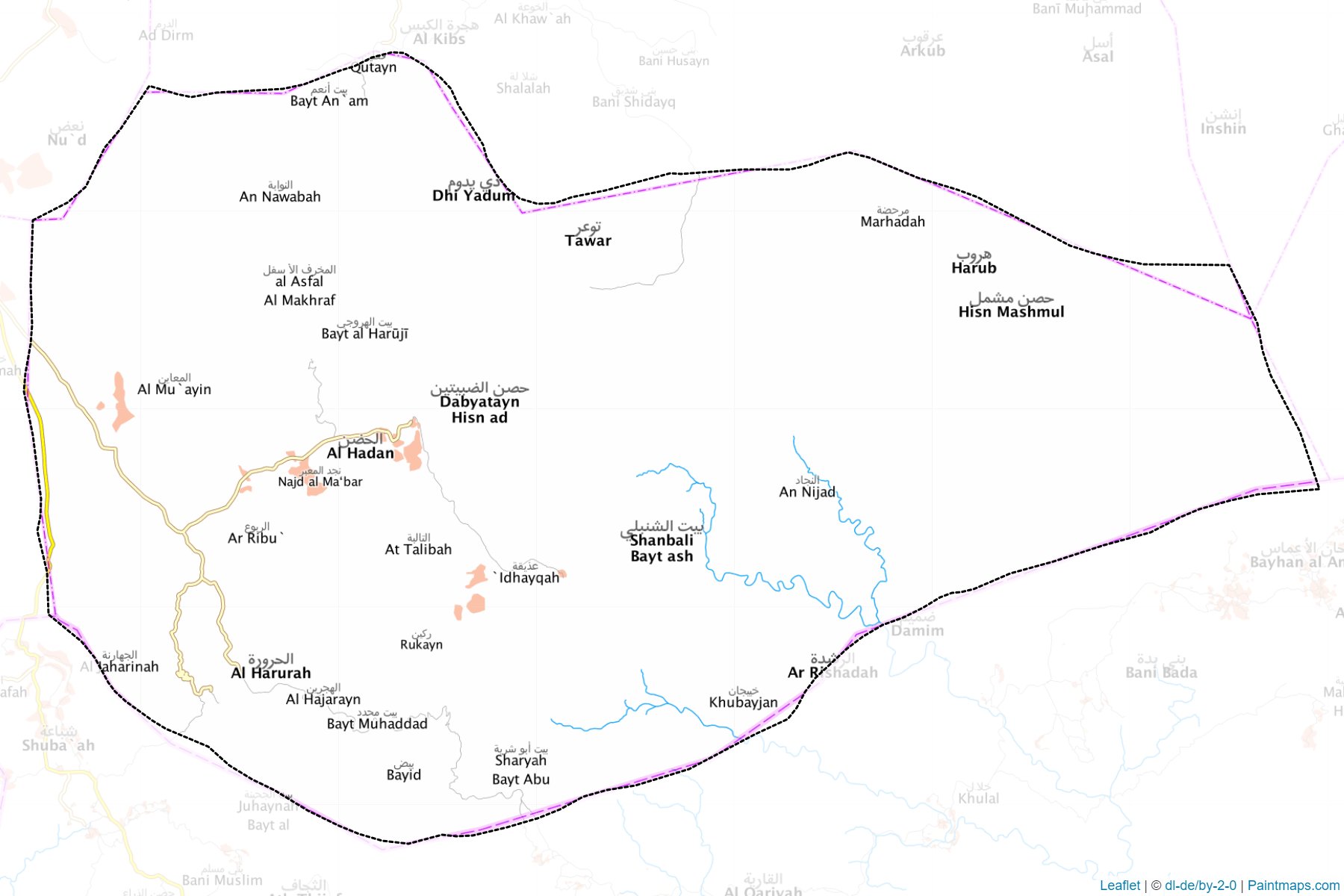 Muestras de recorte de mapas Al Husn (Sana'a)-1