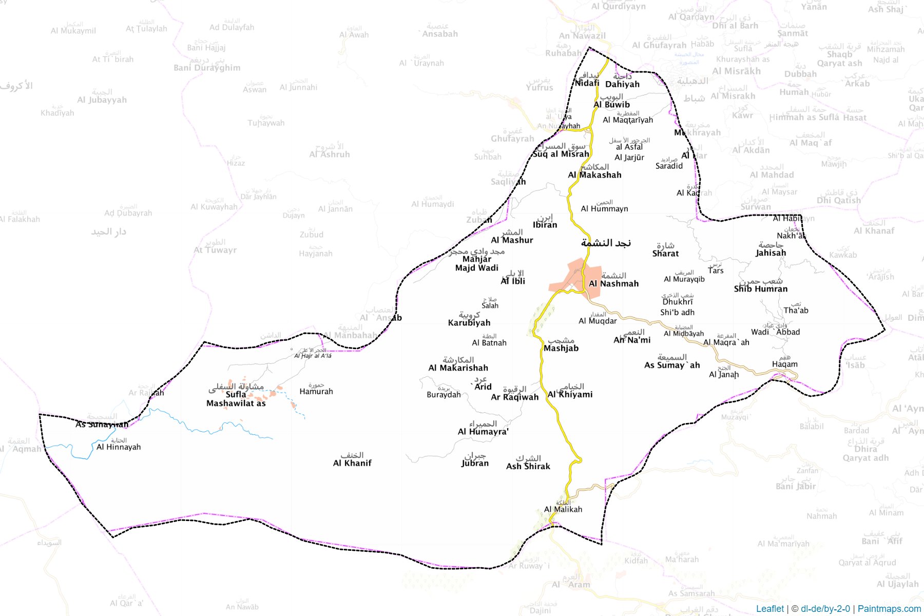 Muestras de recorte de mapas Al Ma'afer (Ta`izz)-1