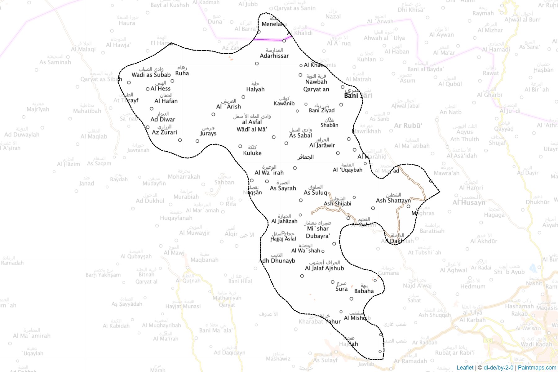 Muestras de recorte de mapas Shara'b Ar Rawnah (Ta`izz)-1