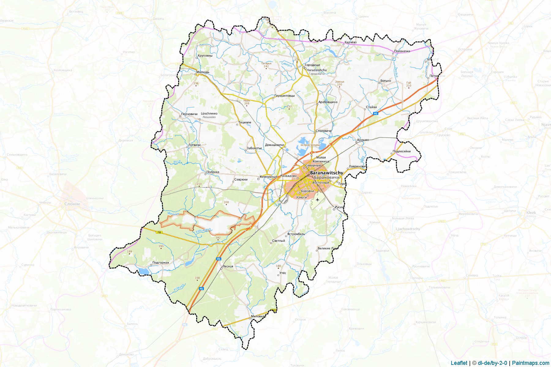 Baranavichy (Brestskaya Voblasts') Map Cropping Samples-1