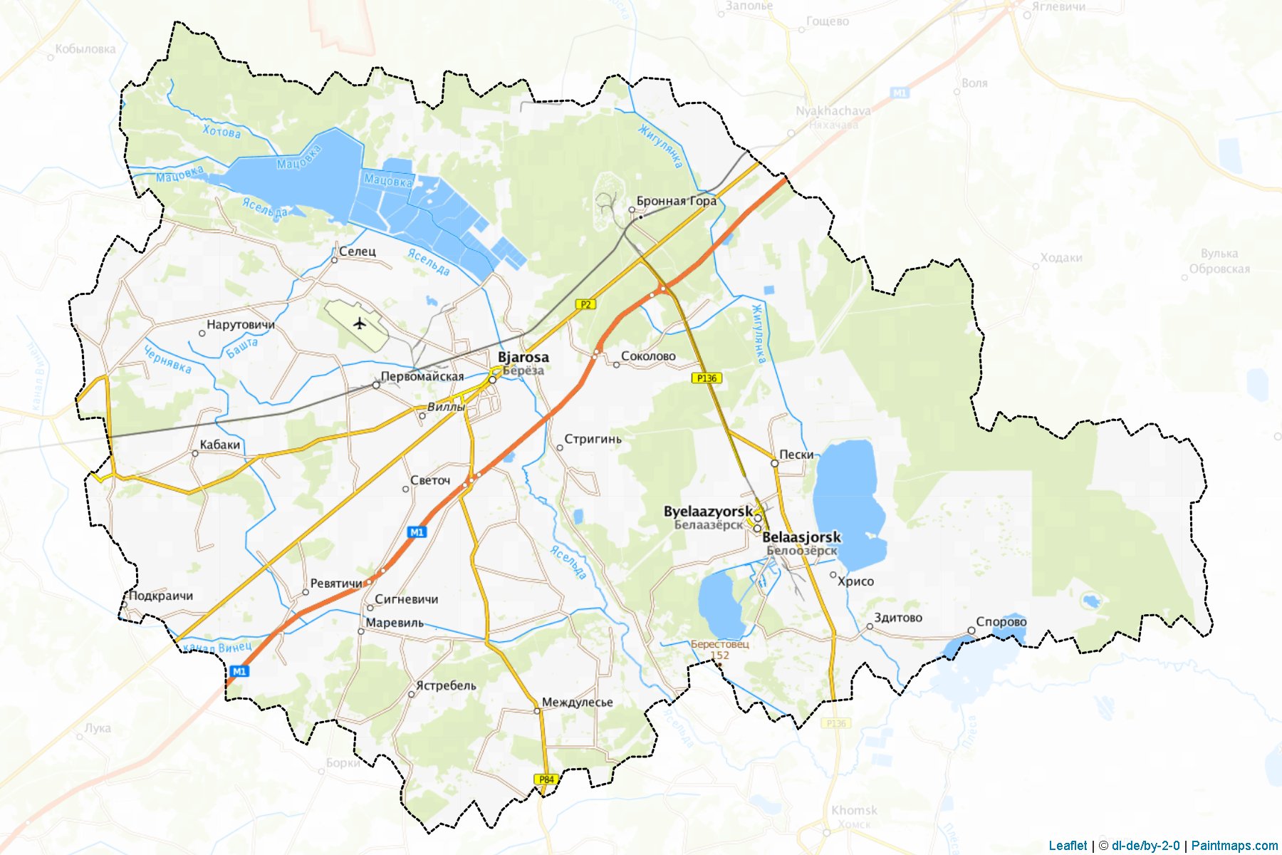 Muestras de recorte de mapas Byaroza (Brest)-1