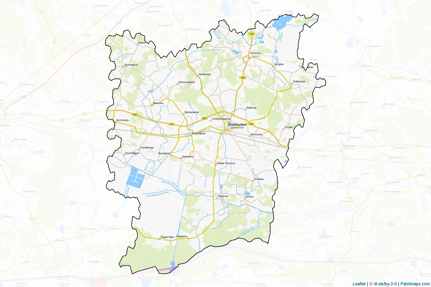 Drahichyn (Brestskaya Voblasts') Map Cropping Samples-1