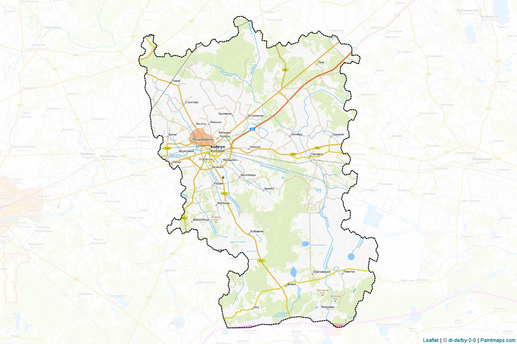 Kobryn' (Brestskaya Voblasts') Map Cropping Samples-1