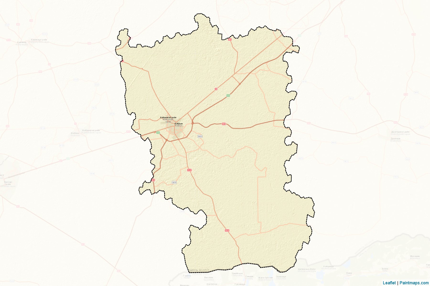 Kobryn' (Brestskaya Voblasts') Map Cropping Samples-2