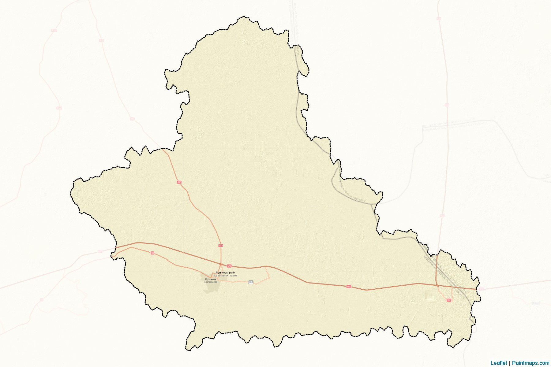 Muestras de recorte de mapas Luninets (Brest)-2