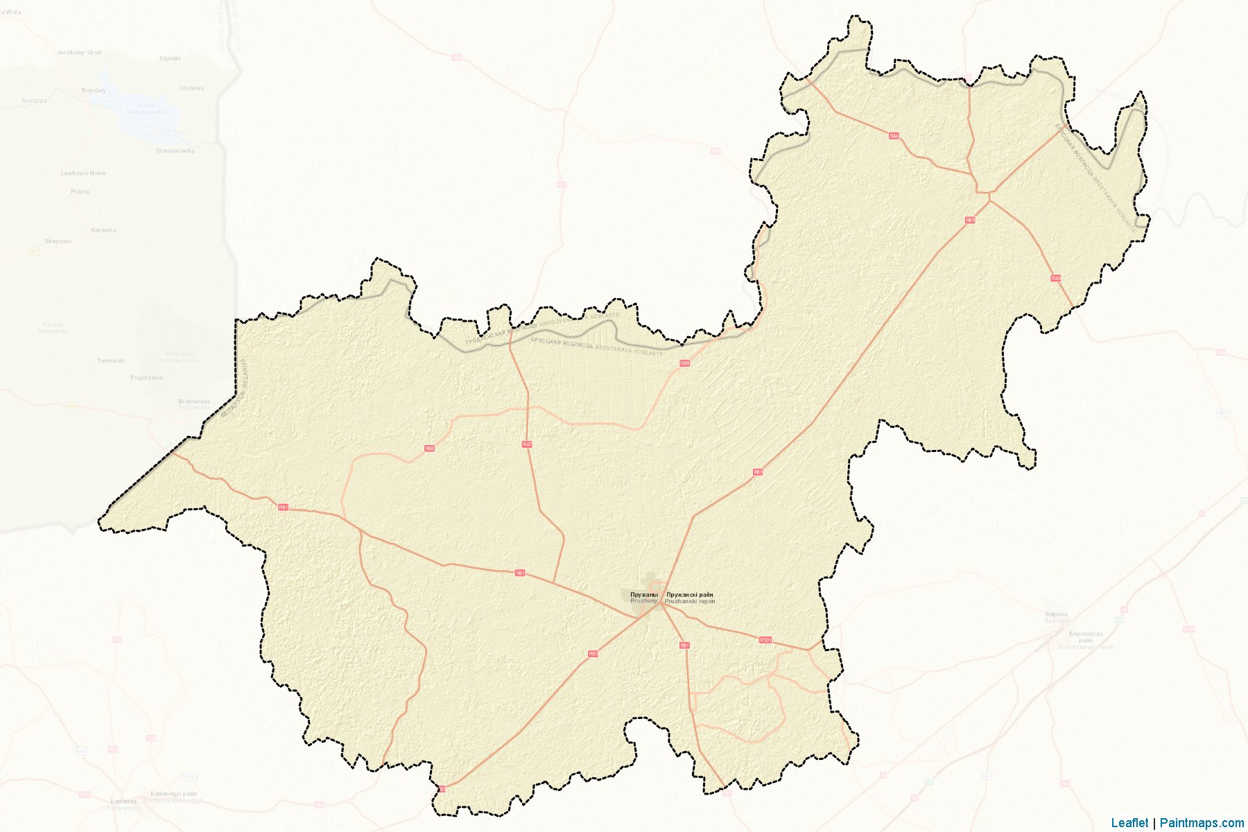 Pruzhany (Brestskaya Voblasts') Map Cropping Samples-2