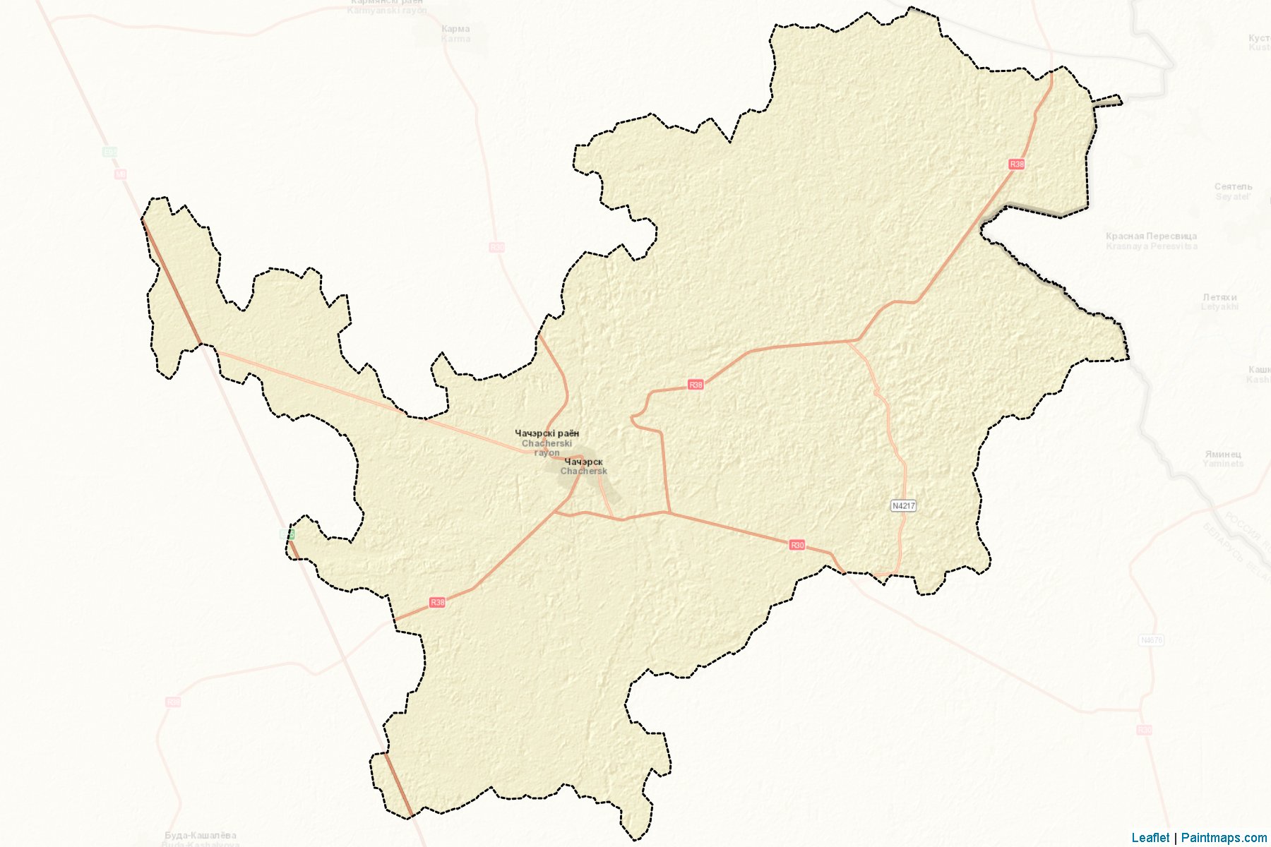 Muestras de recorte de mapas Chachersk (Gomel)-2