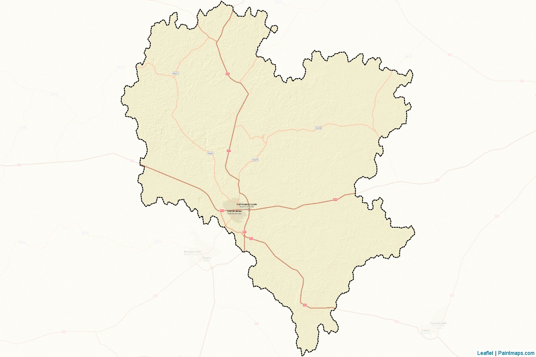 Muestras de recorte de mapas Kalinkavichy (Gomel)-2