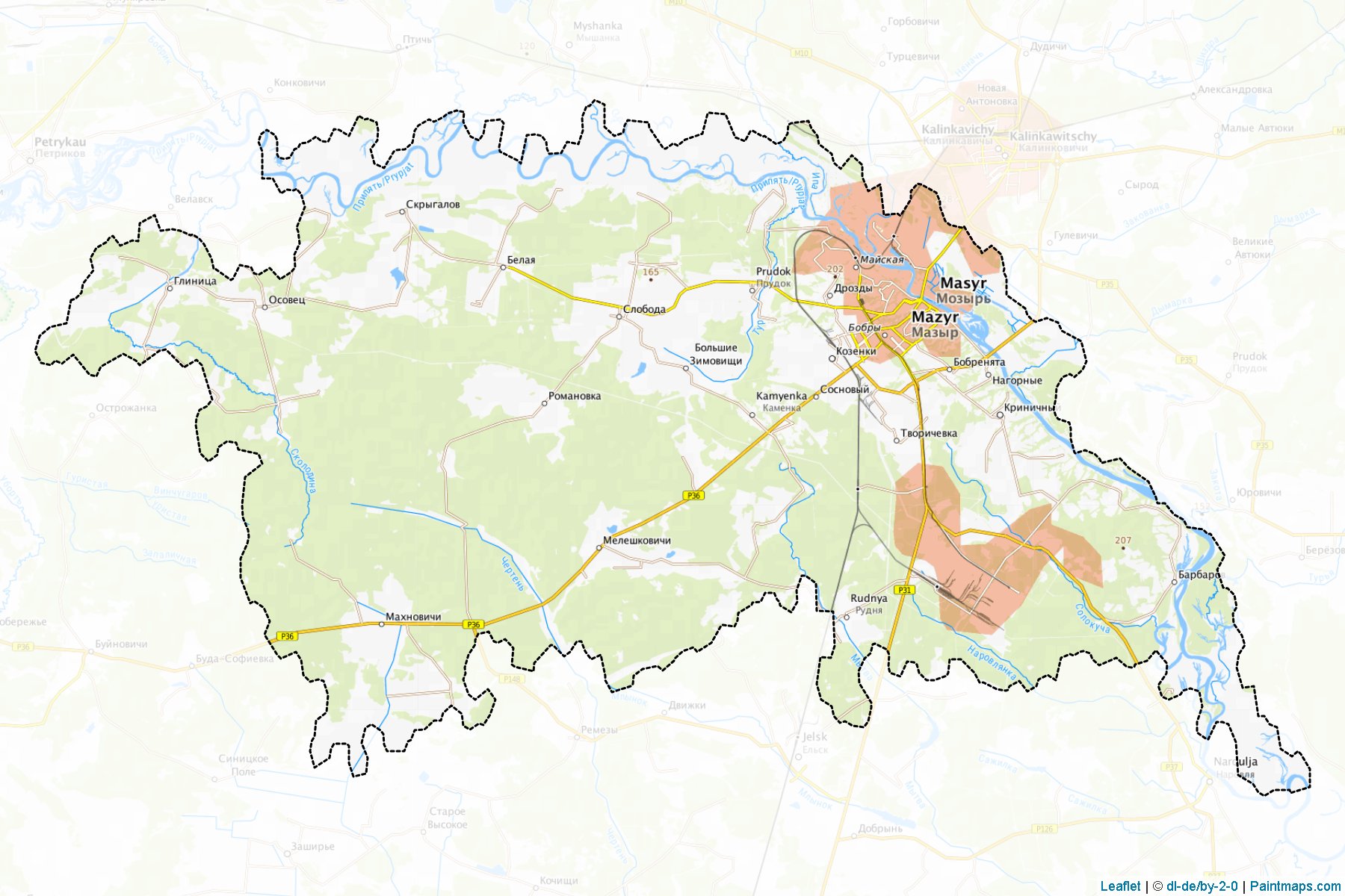 Mazyr (Homyel'skaya Voblasts') Map Cropping Samples-1