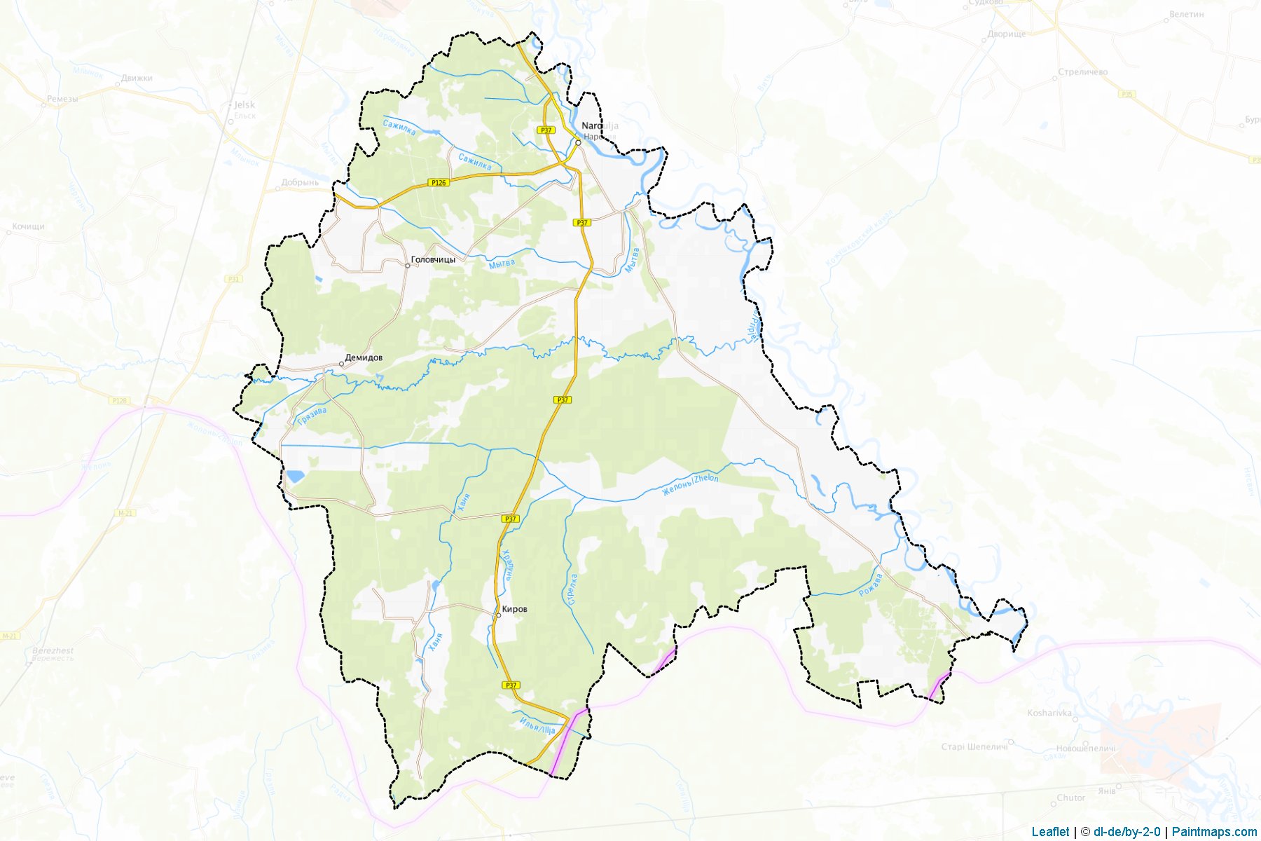 Narowlya (Homyel'skaya Voblasts') Map Cropping Samples-1