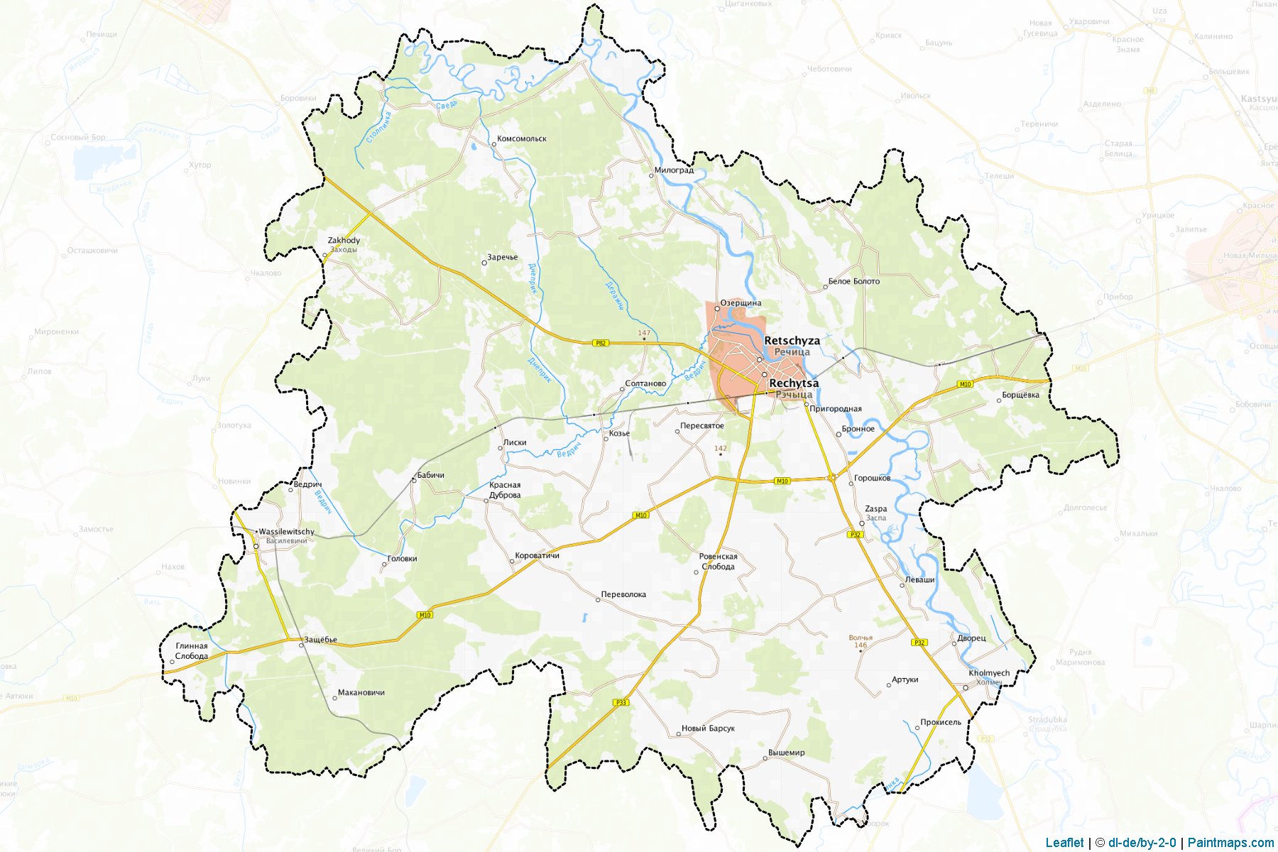 Rechytsa (Homyel'skaya Voblasts') Map Cropping Samples-1